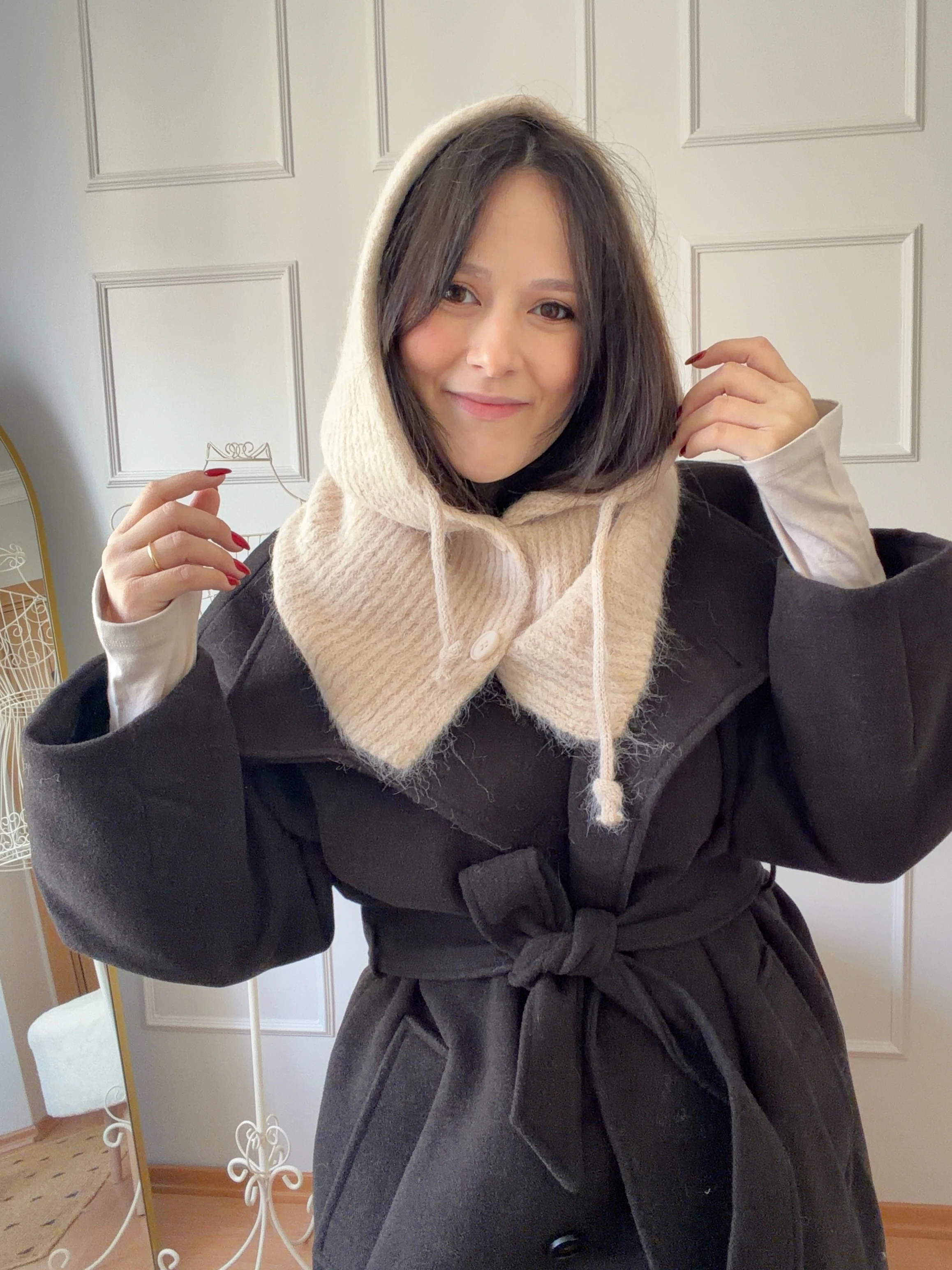 DÜĞMELİ BALACLAVA - bej