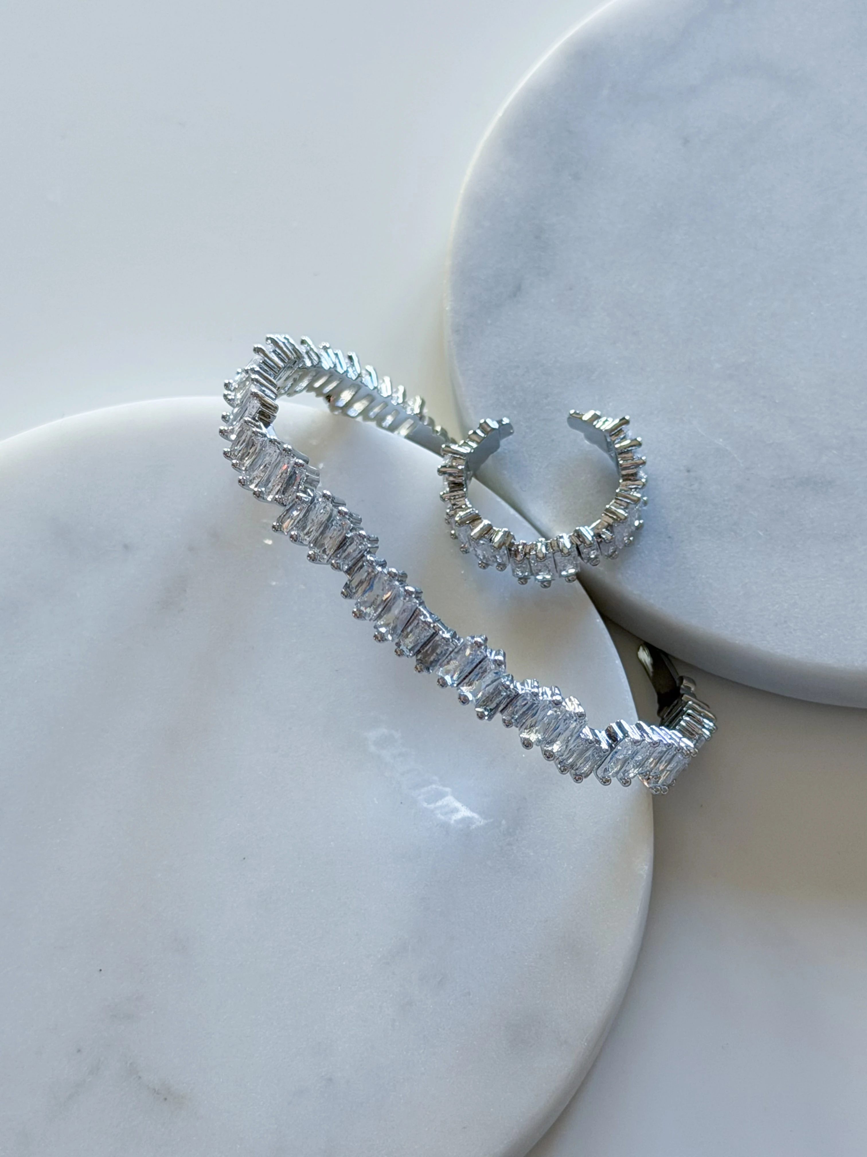 BAGET TAŞLI BİLEZİK-YÜZÜK SET