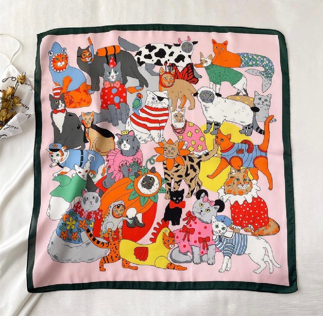 RENKLİ DESENLİ ŞAL 70X70 CM