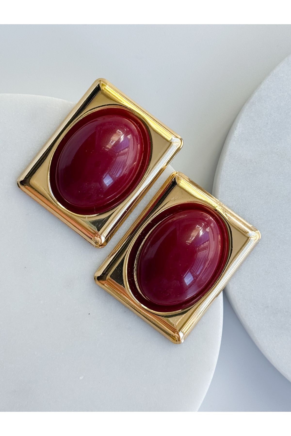 BORDO DİKDÖRTGEN KÜPE