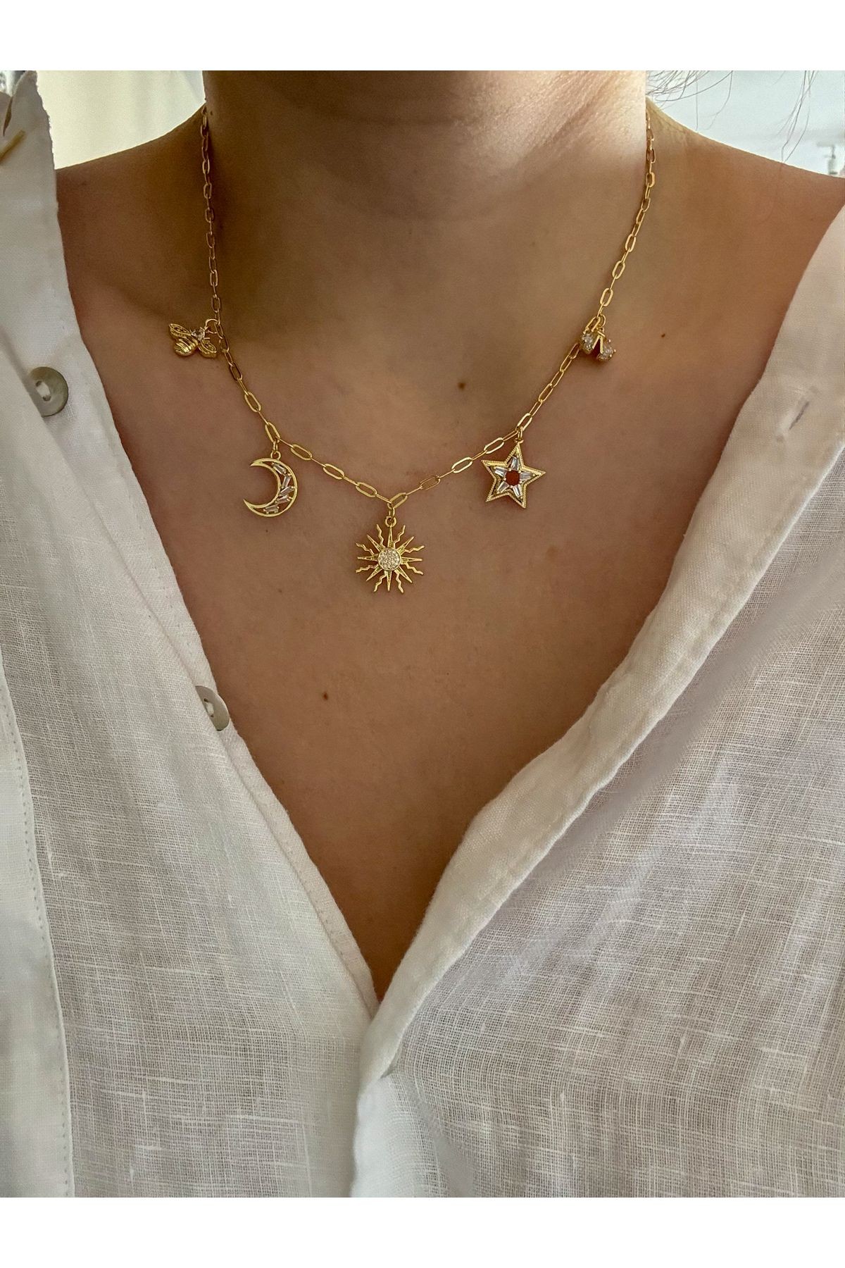 ÇELİK CHARM KOLYE