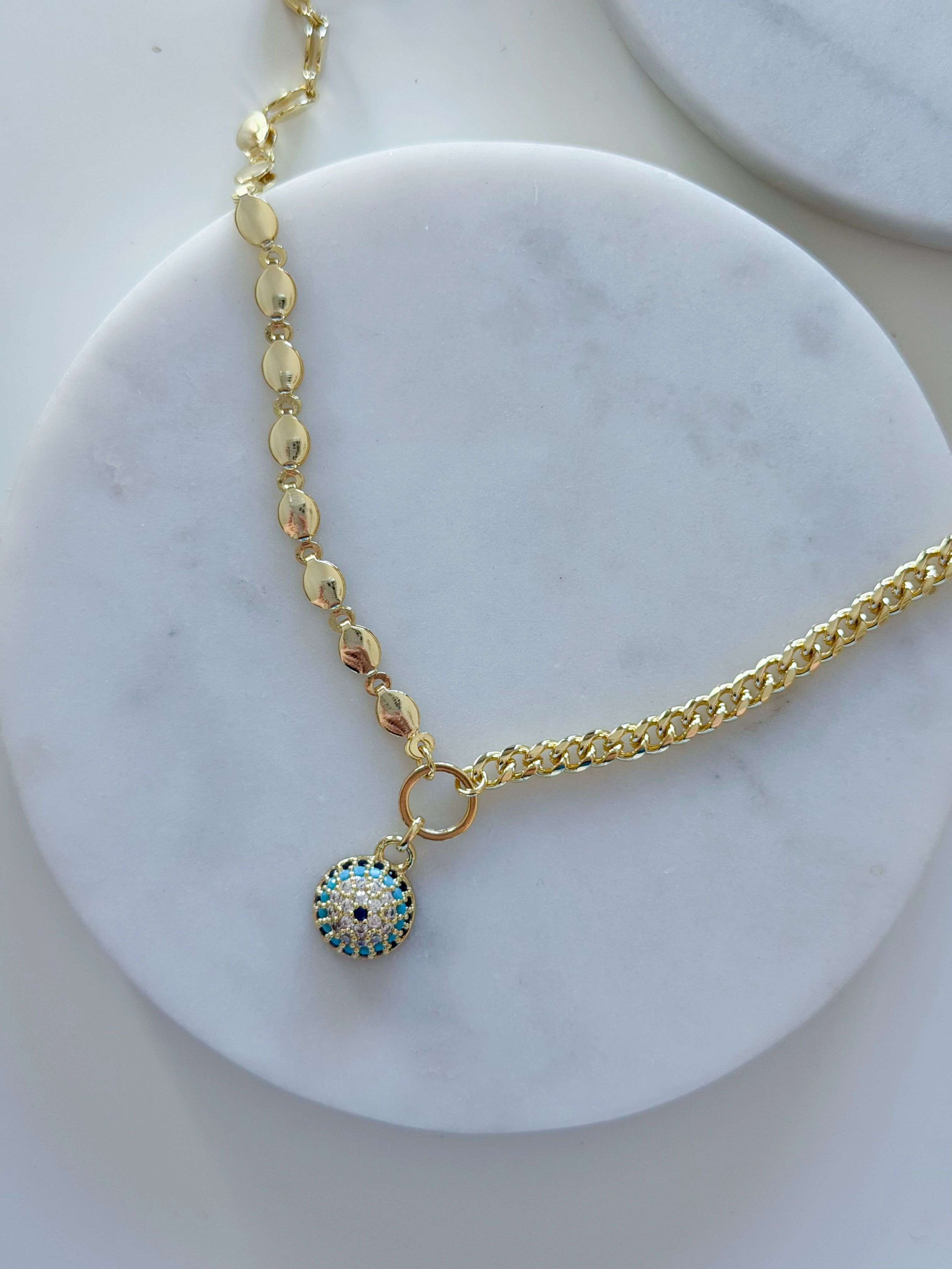 ÖZEL SERİ ASİMETRİK ZİNCİR NAZAR KOLYE