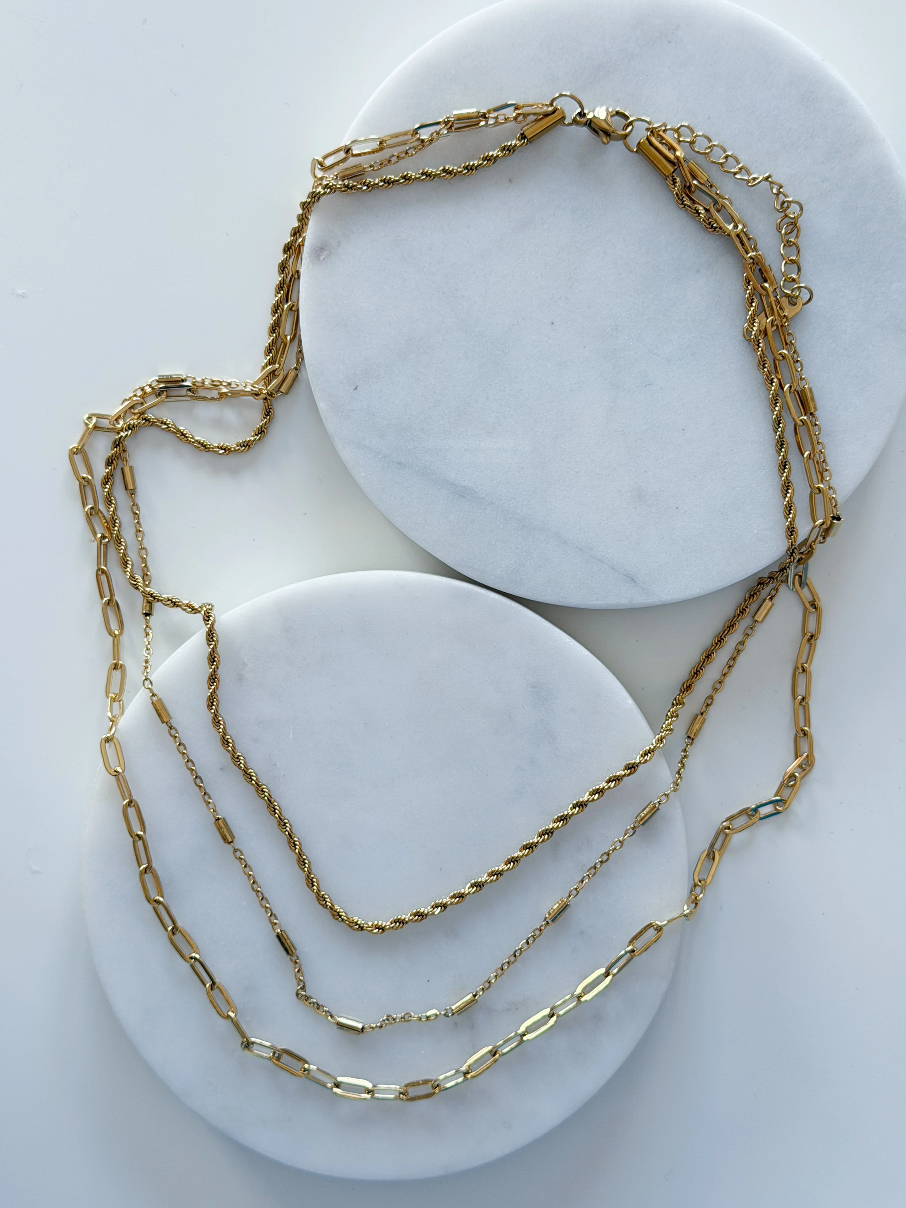 ÇELİK 3LÜ ZİNCİR KOLYE