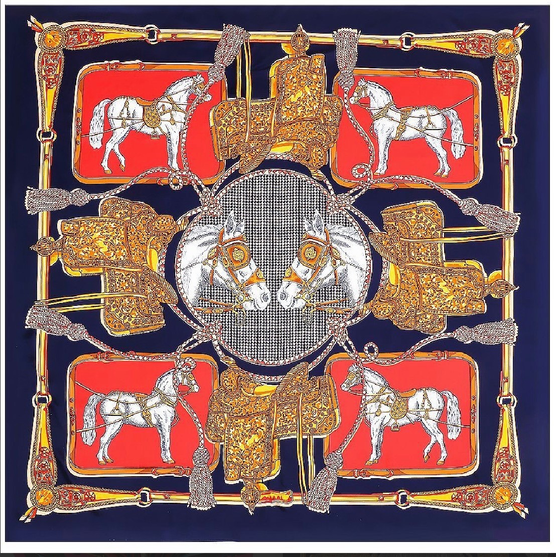 RENKLİ DESENLİ ŞAL-FULAR 90X90 CM - 1