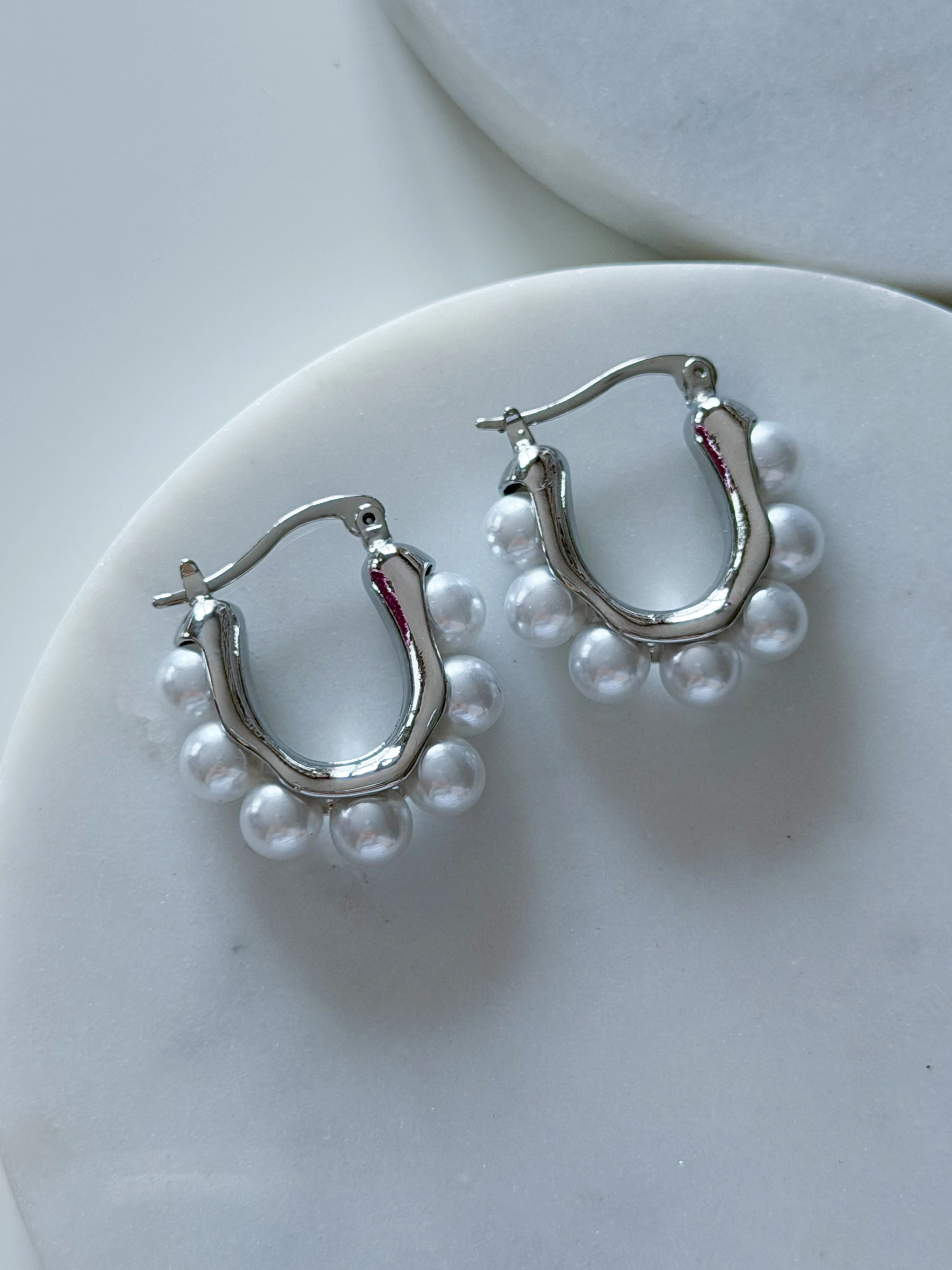 Inci Oval Küpe - silver