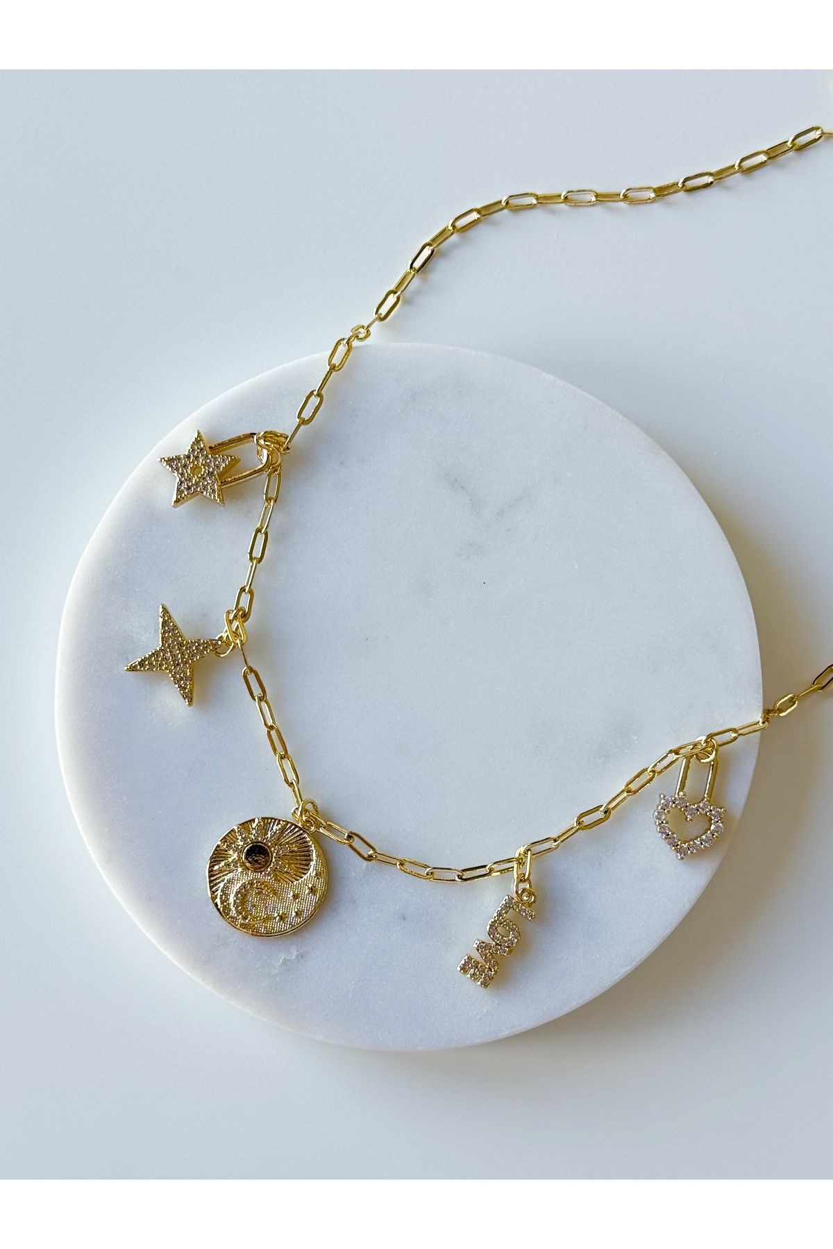 ÇELİK CHARM KOLYE