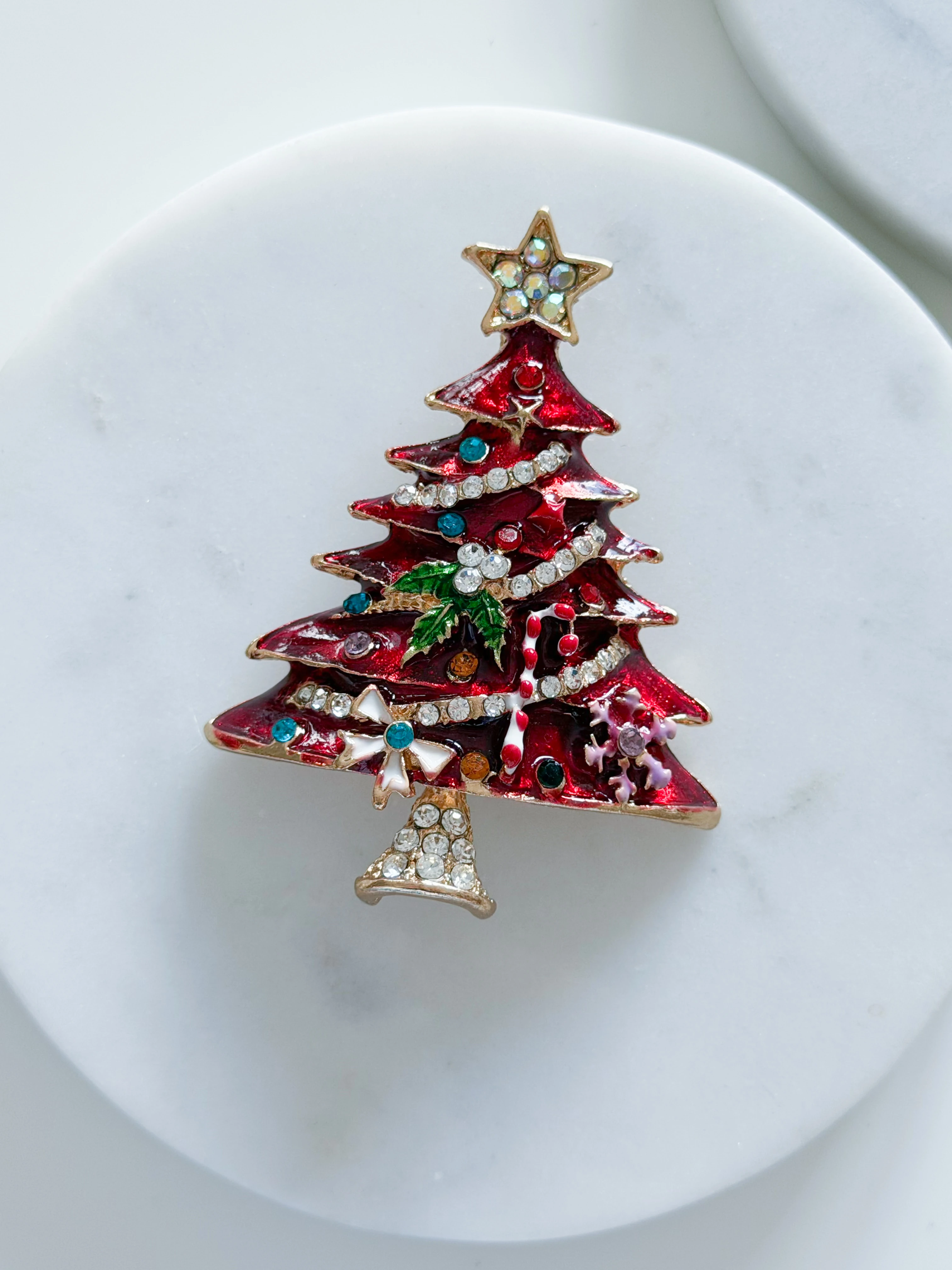 KIRMIZI YILBAŞI AĞACI BROŞ