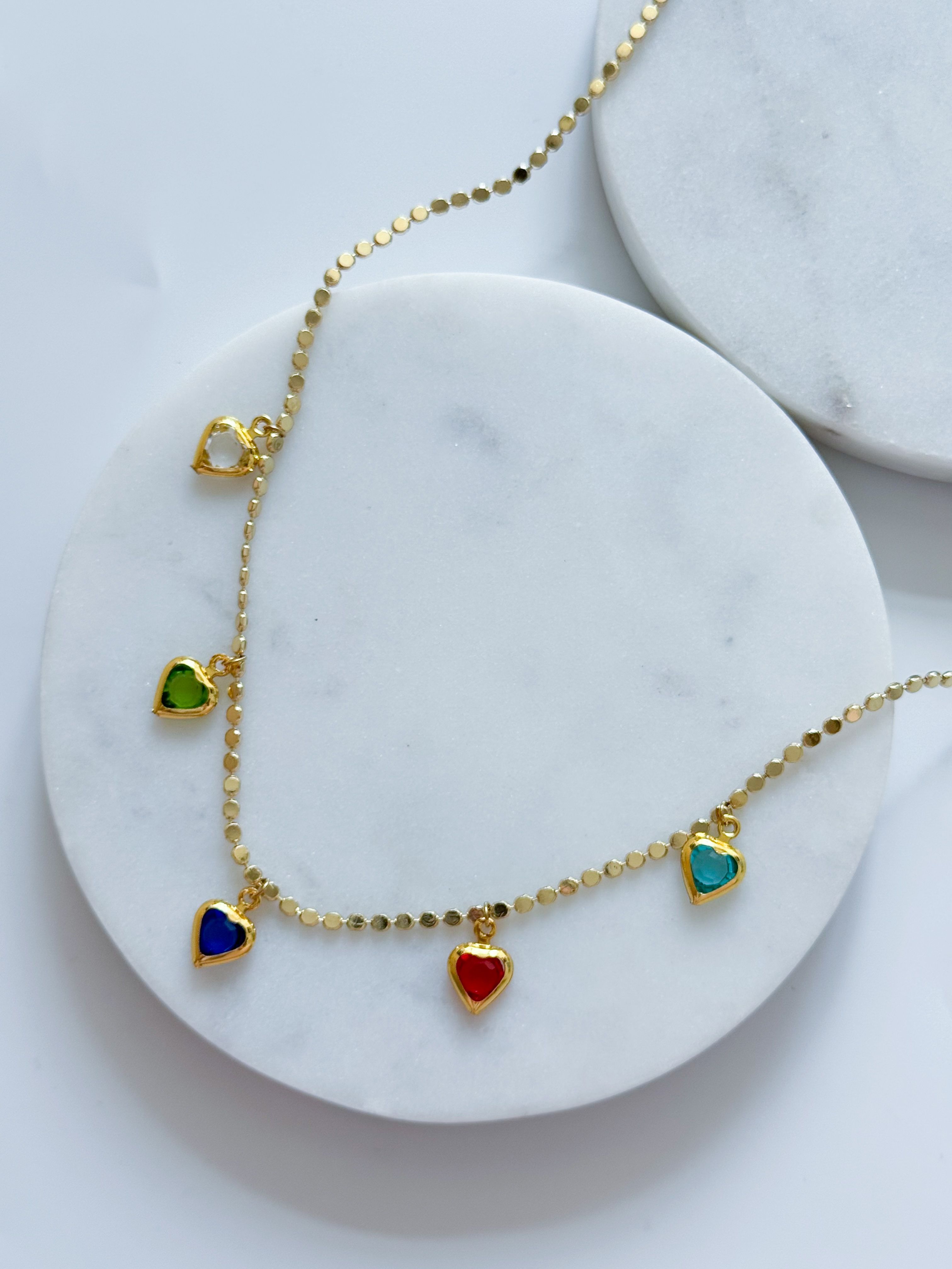 ÇELİK RENKLİ KALP CHARM DÖRTGEN ZİNCİR KOLYE