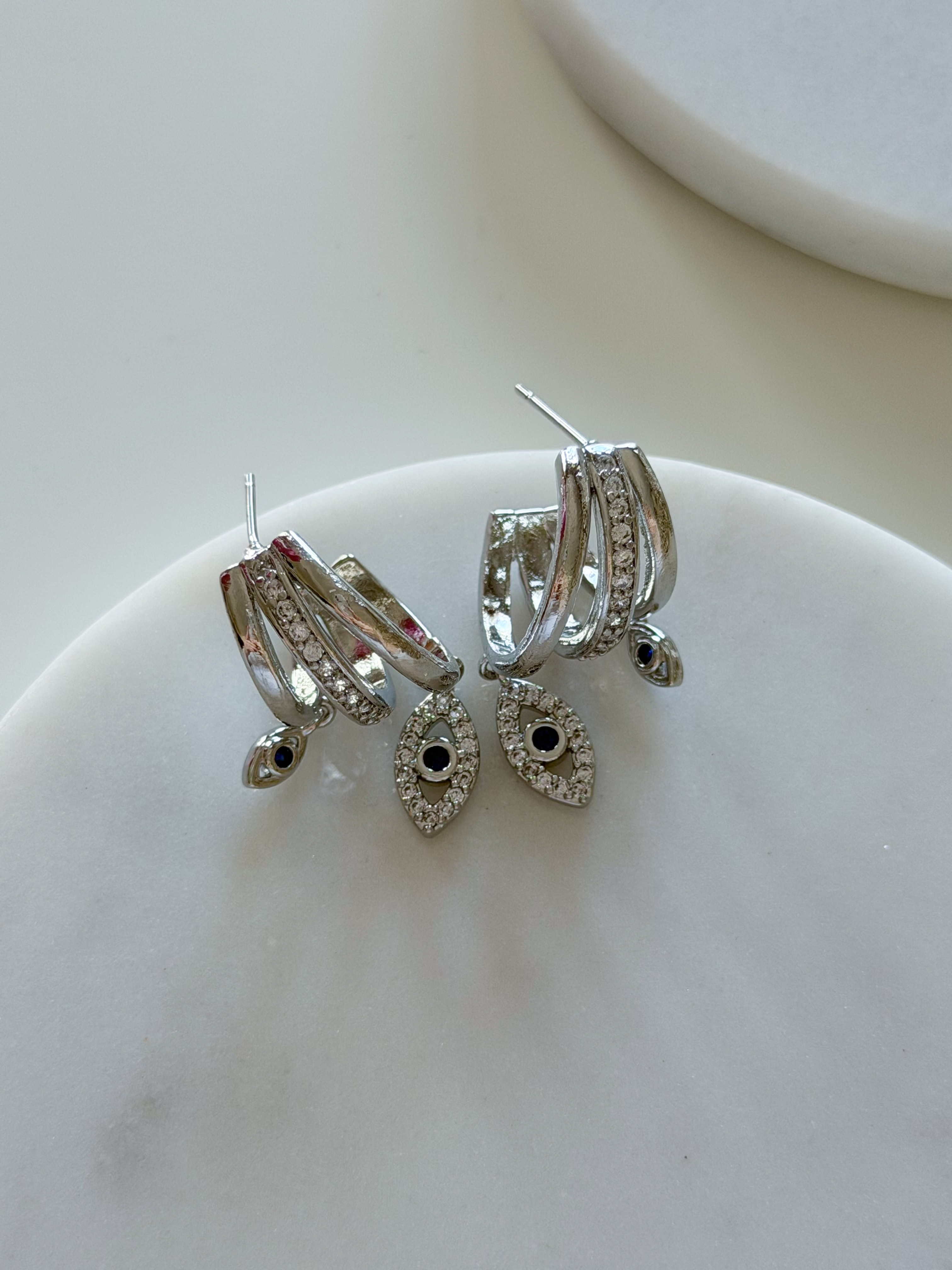 GÖZ 3LÜ GÖRÜNÜM KÜPE - silver