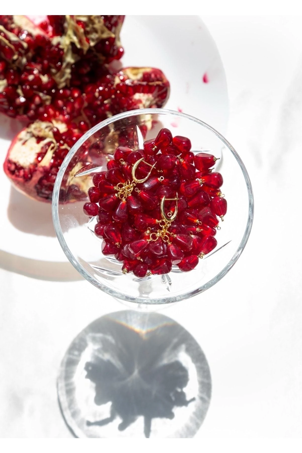 Murano Nar Tanesi Salkım Küpe