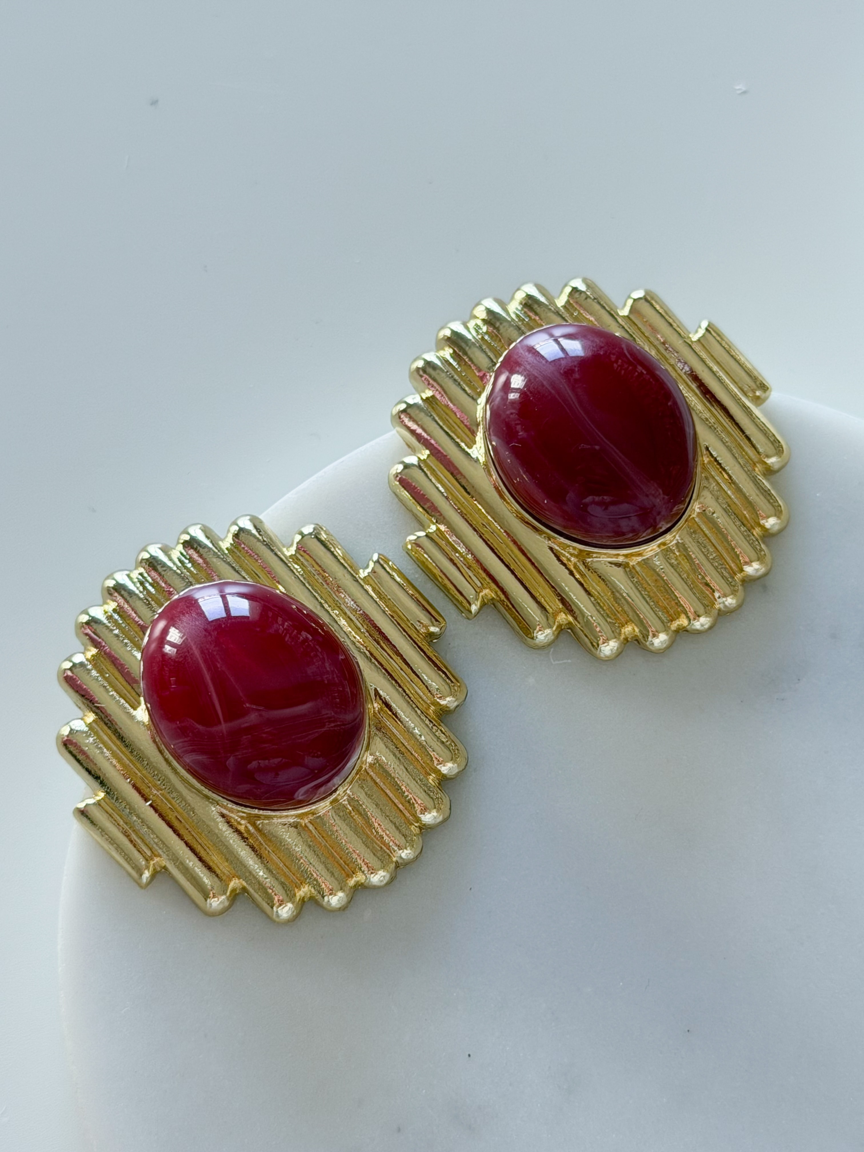 ÇELİK LEİA KÜPE - bordo