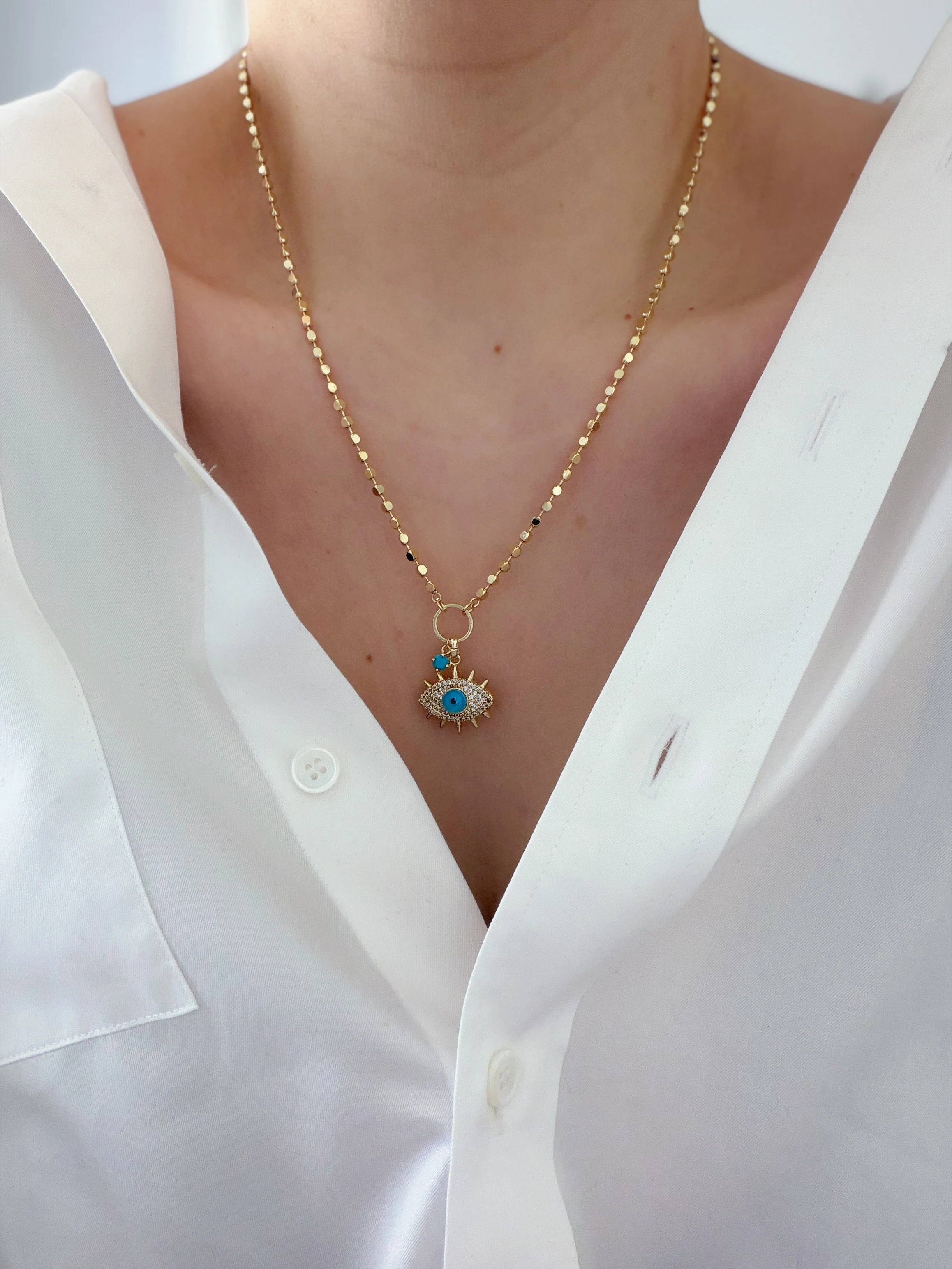 ÖZEL SERİ MAVİ BONCUKLU GÖZ KOLYE