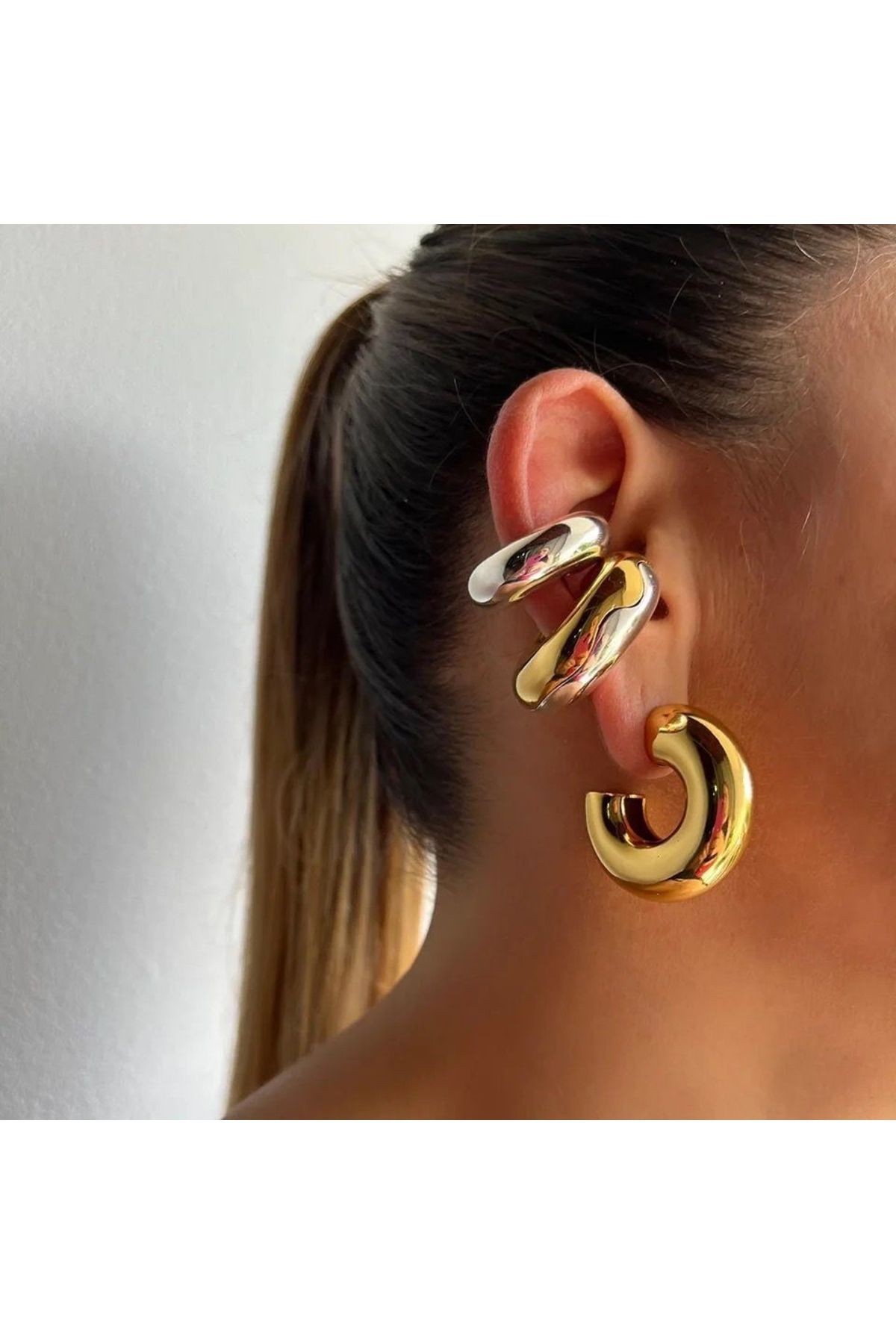 ÇELİK HALKA EARCUFF (ÇİFT)