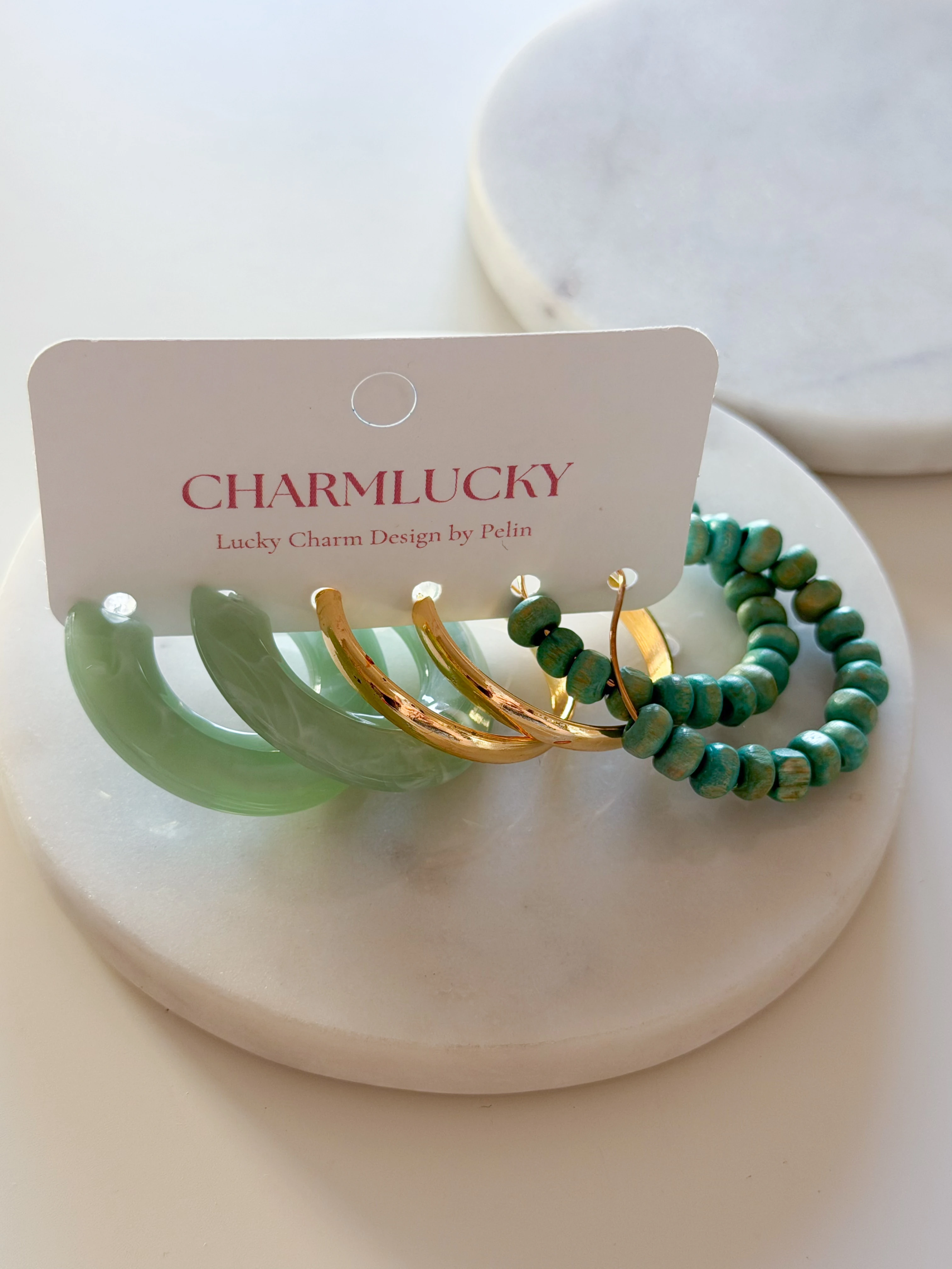 RENKLİ KÜPE SETİ - yeşil