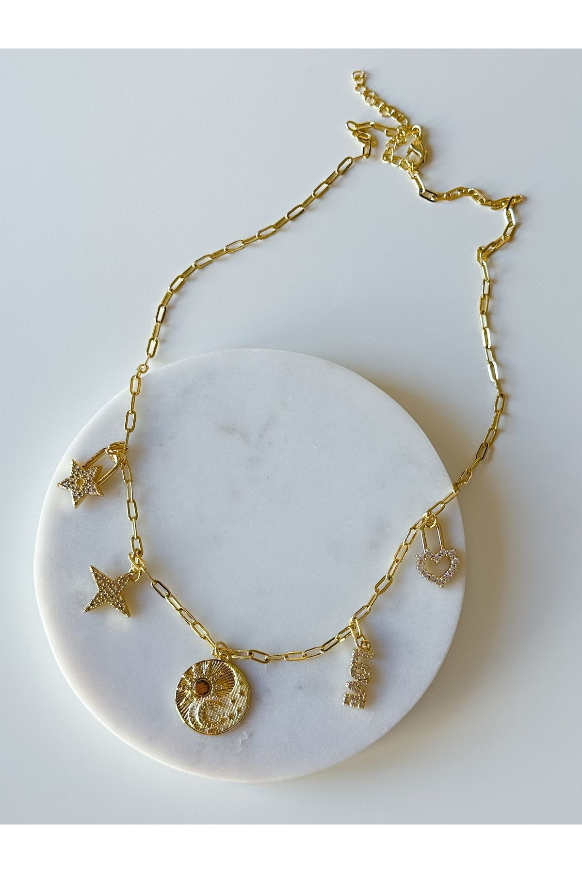 ÇELİK CHARM KOLYE
