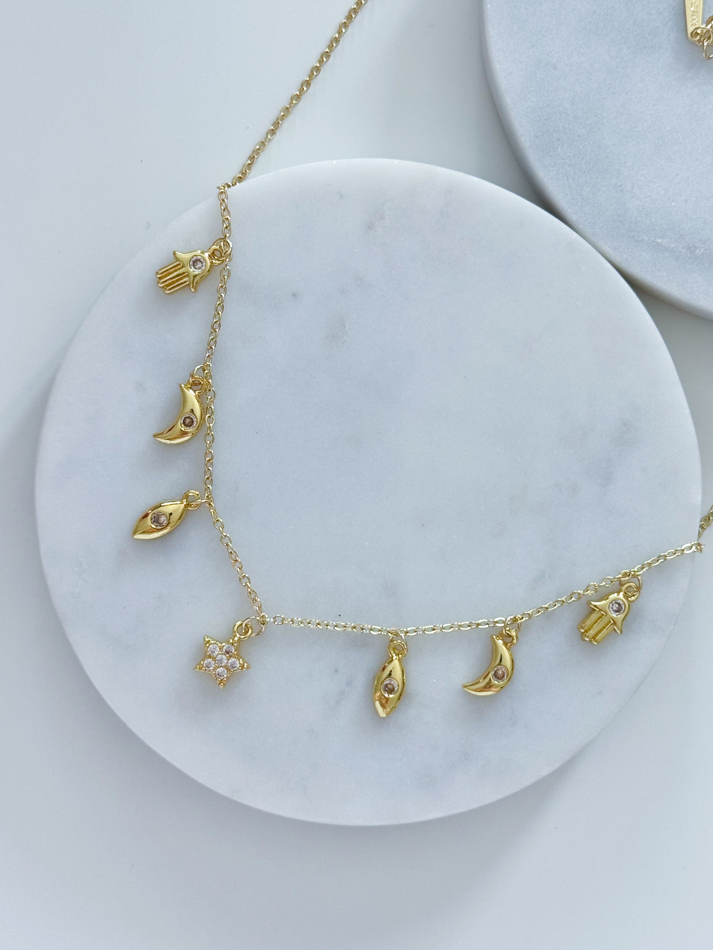 ÇELİK ŞANS CHARM KOLYE