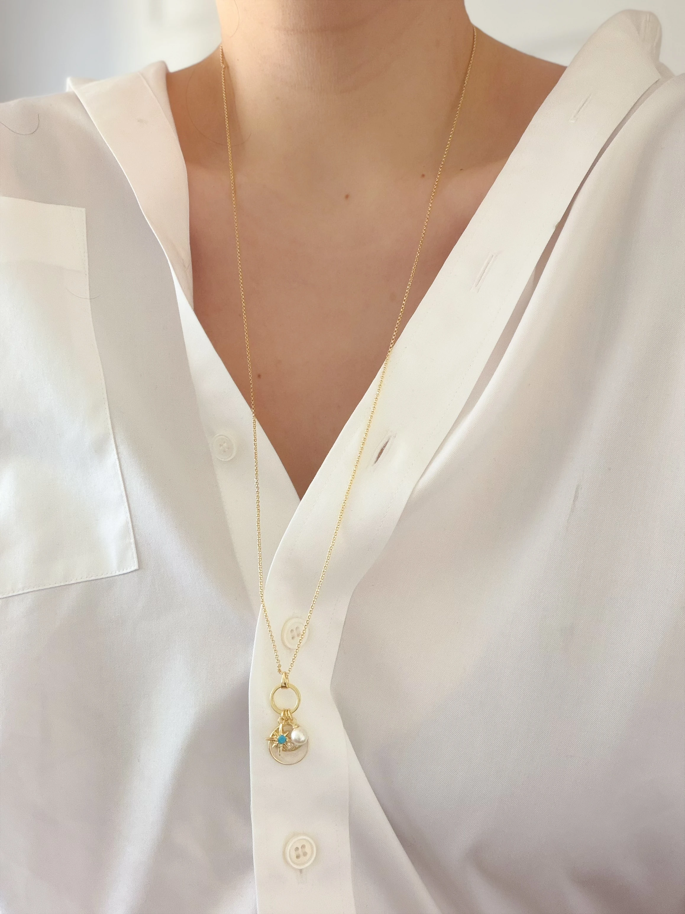 ÖZEL SERİ GÖZ CHARM UZUN KOLYE