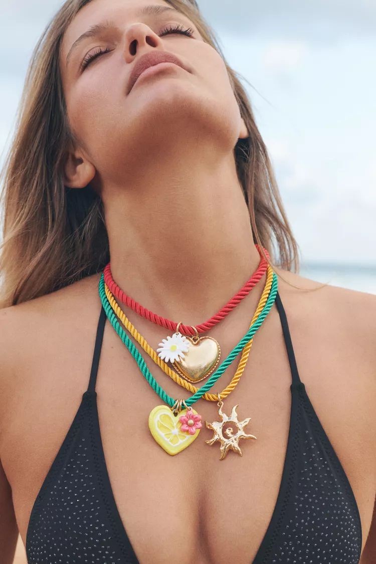 HASIR 3LÜ KALP LİMON CHARM KOLYE