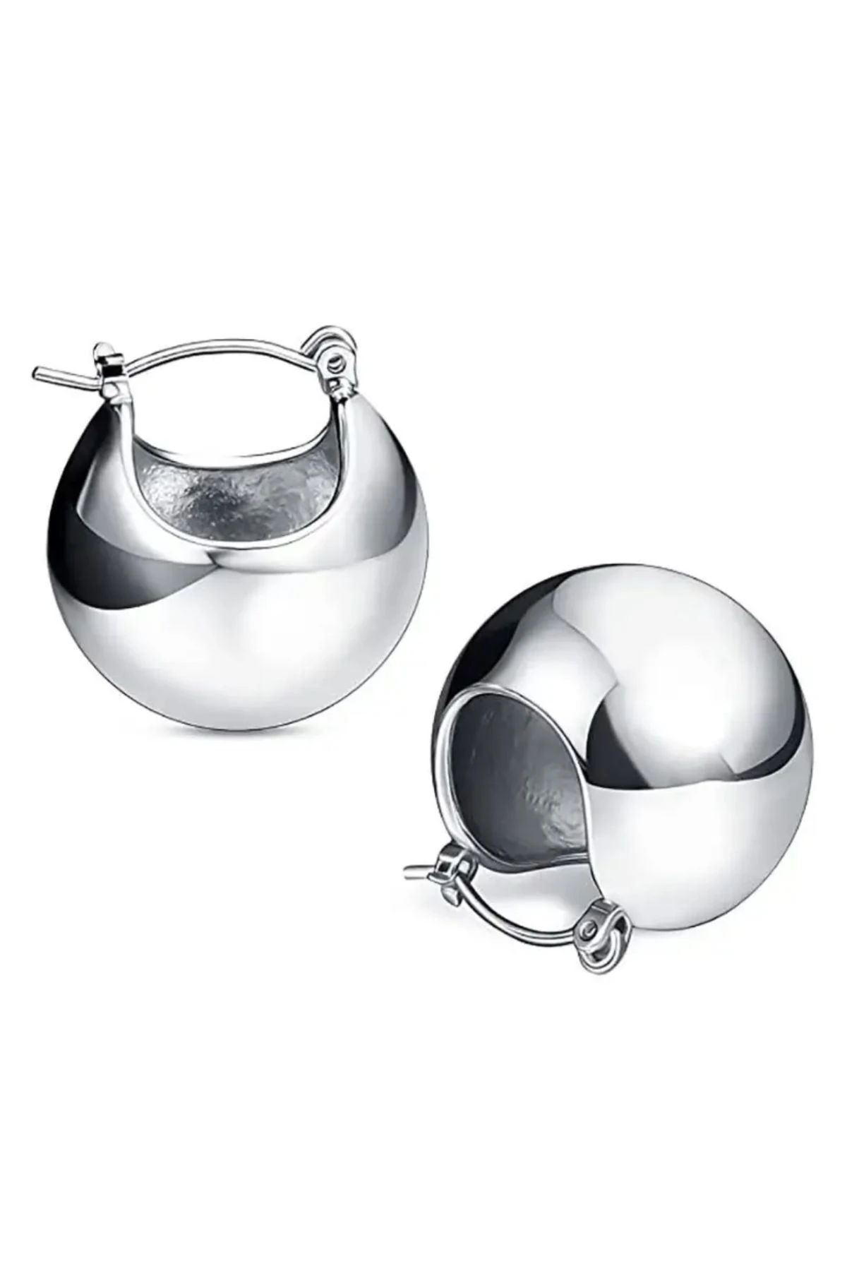 Çelik sepet top küpe