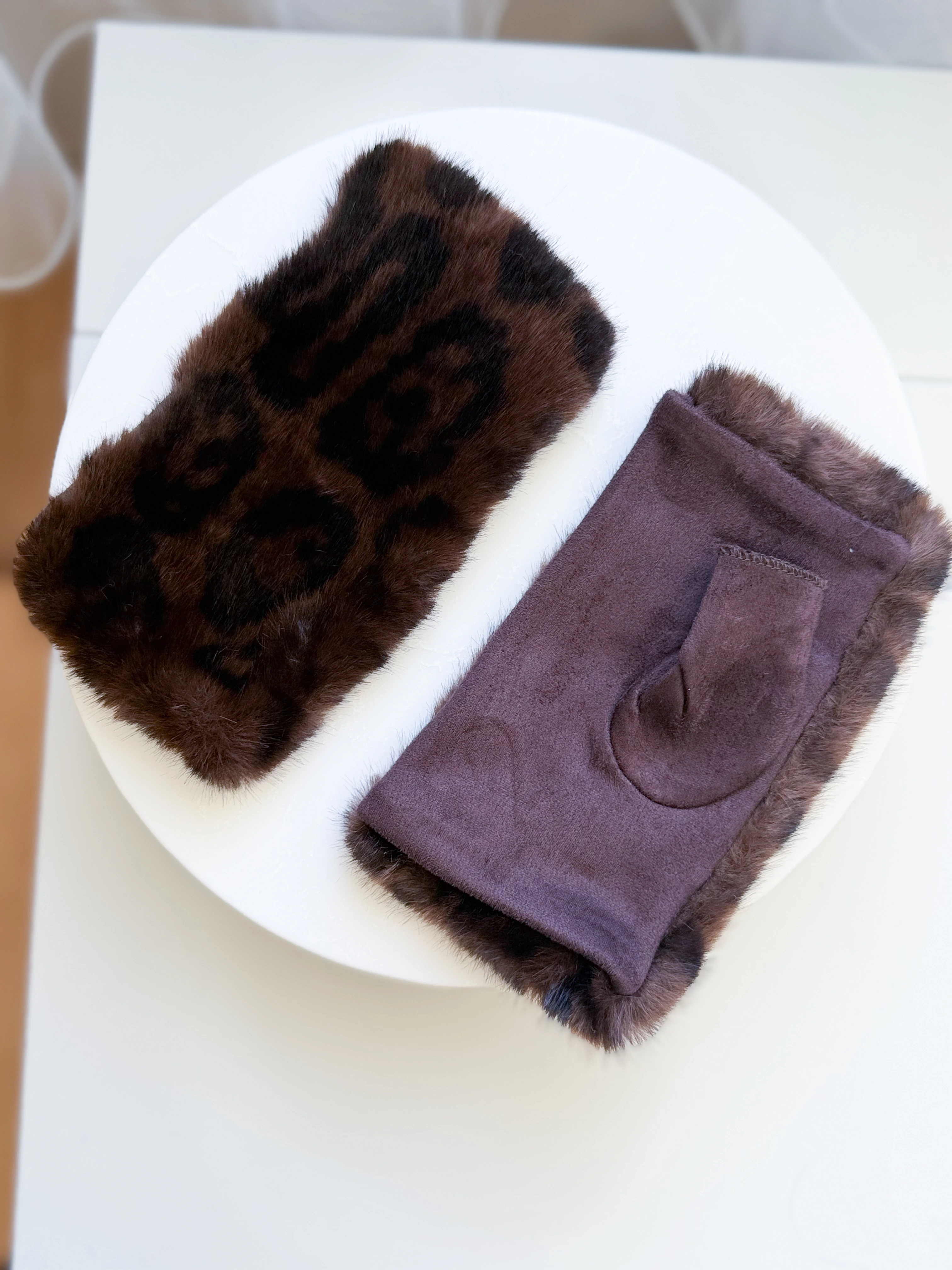 LEOPAR PELUŞ KESİK ELDİVEN