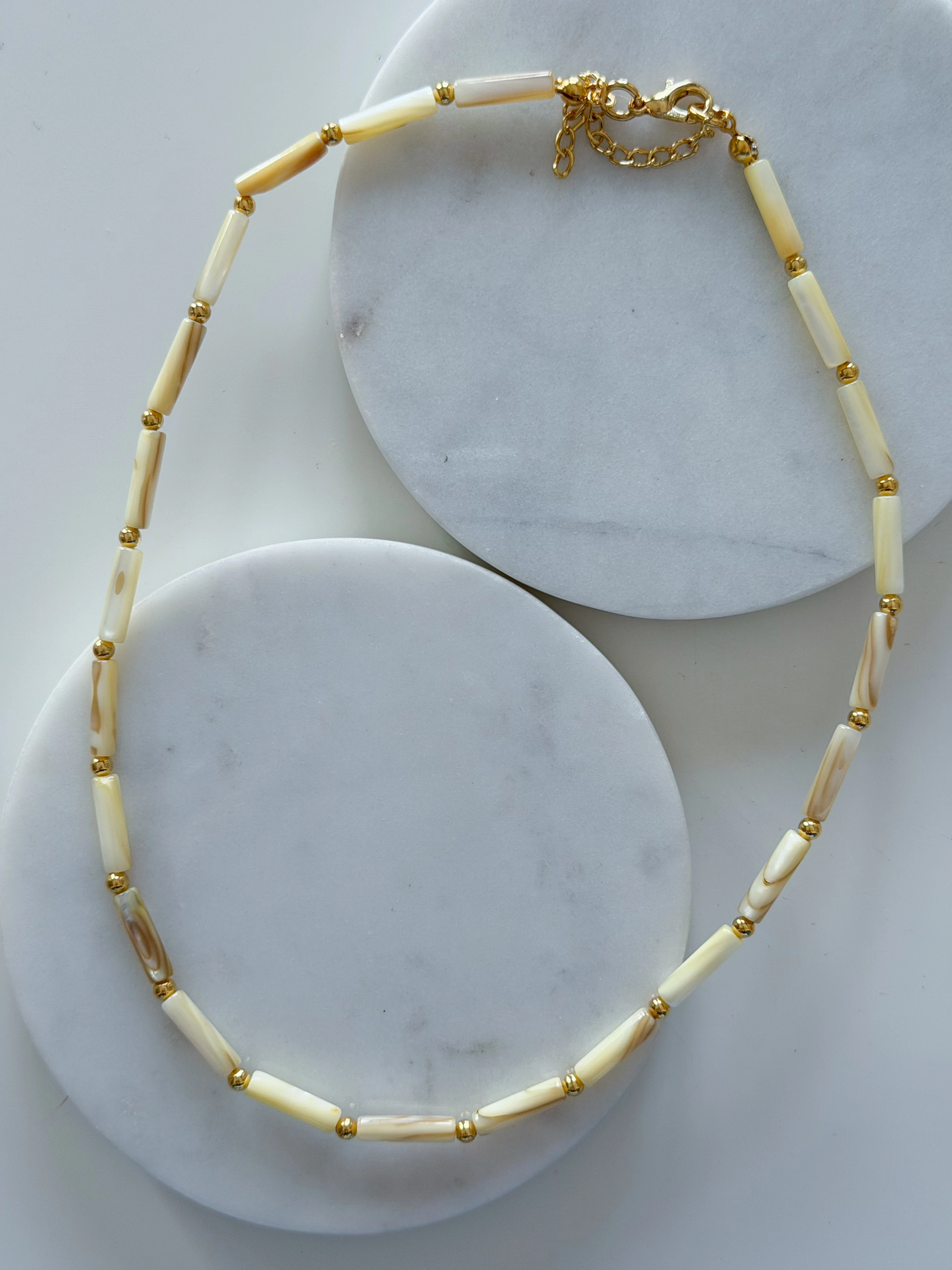 BORU SEDEF TAŞI KOLYE - sarı