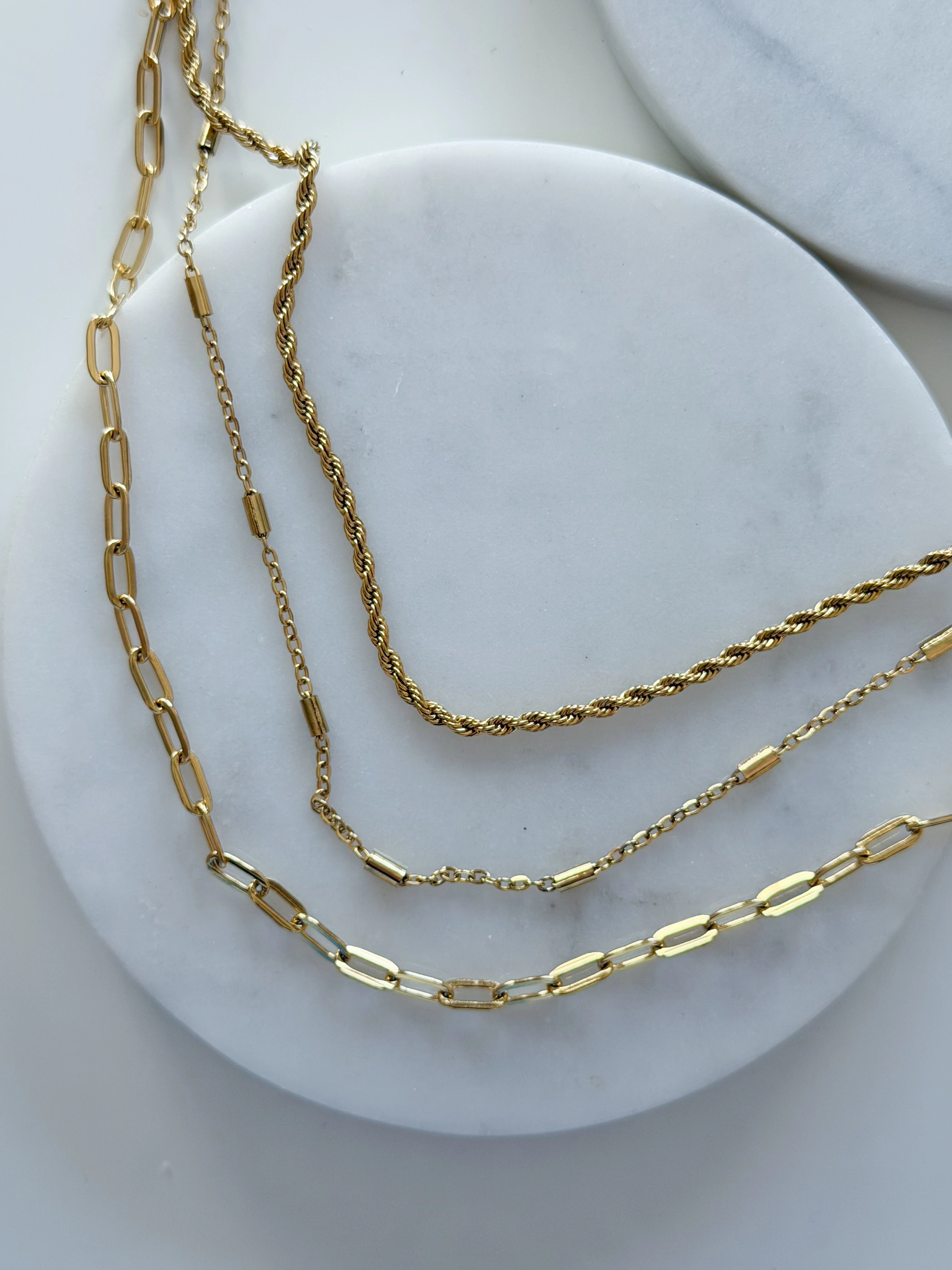 ÇELİK 3LÜ ZİNCİR KOLYE