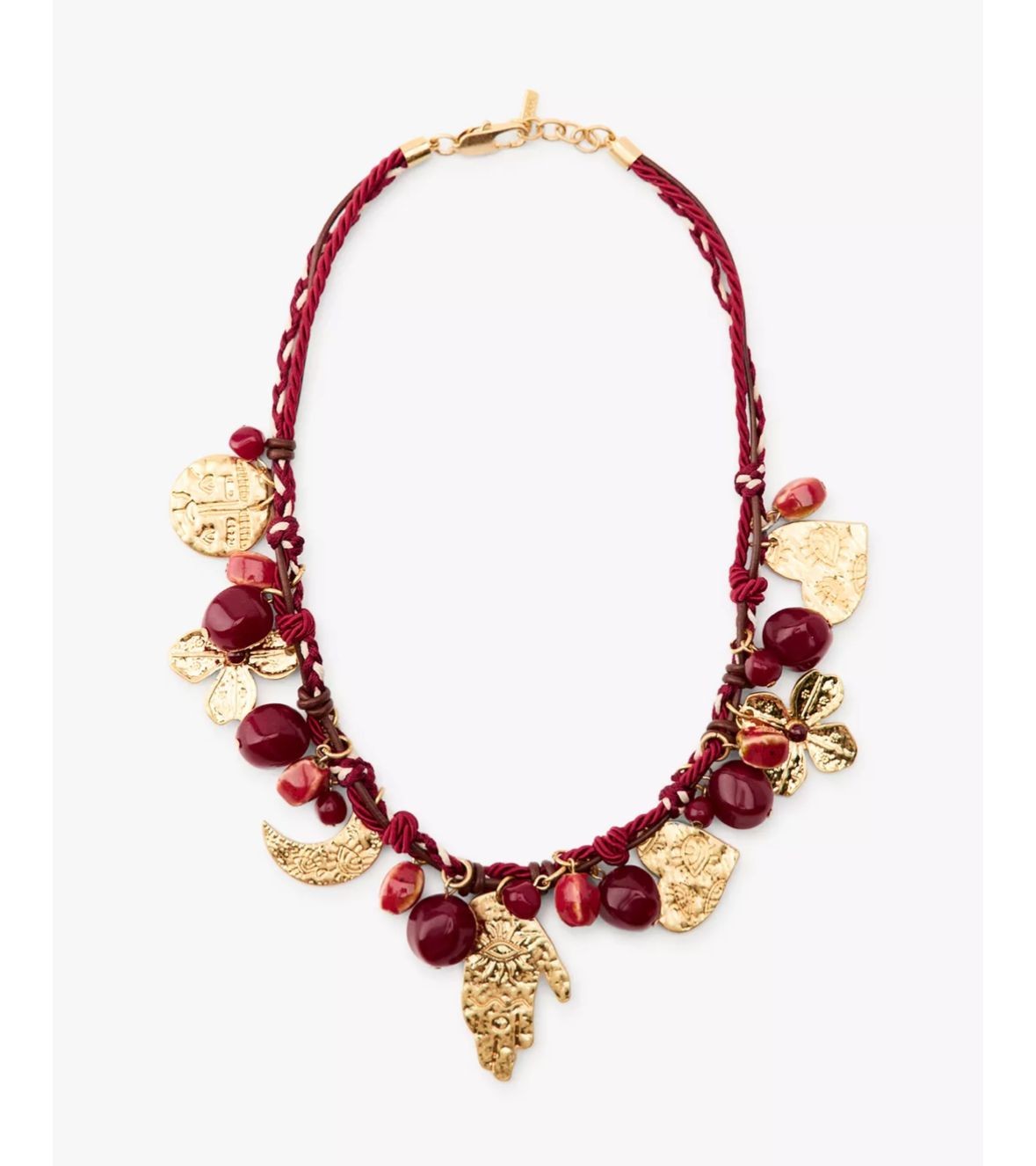 ÇELİK KIRMIZI GOLD CHARM KOLYE