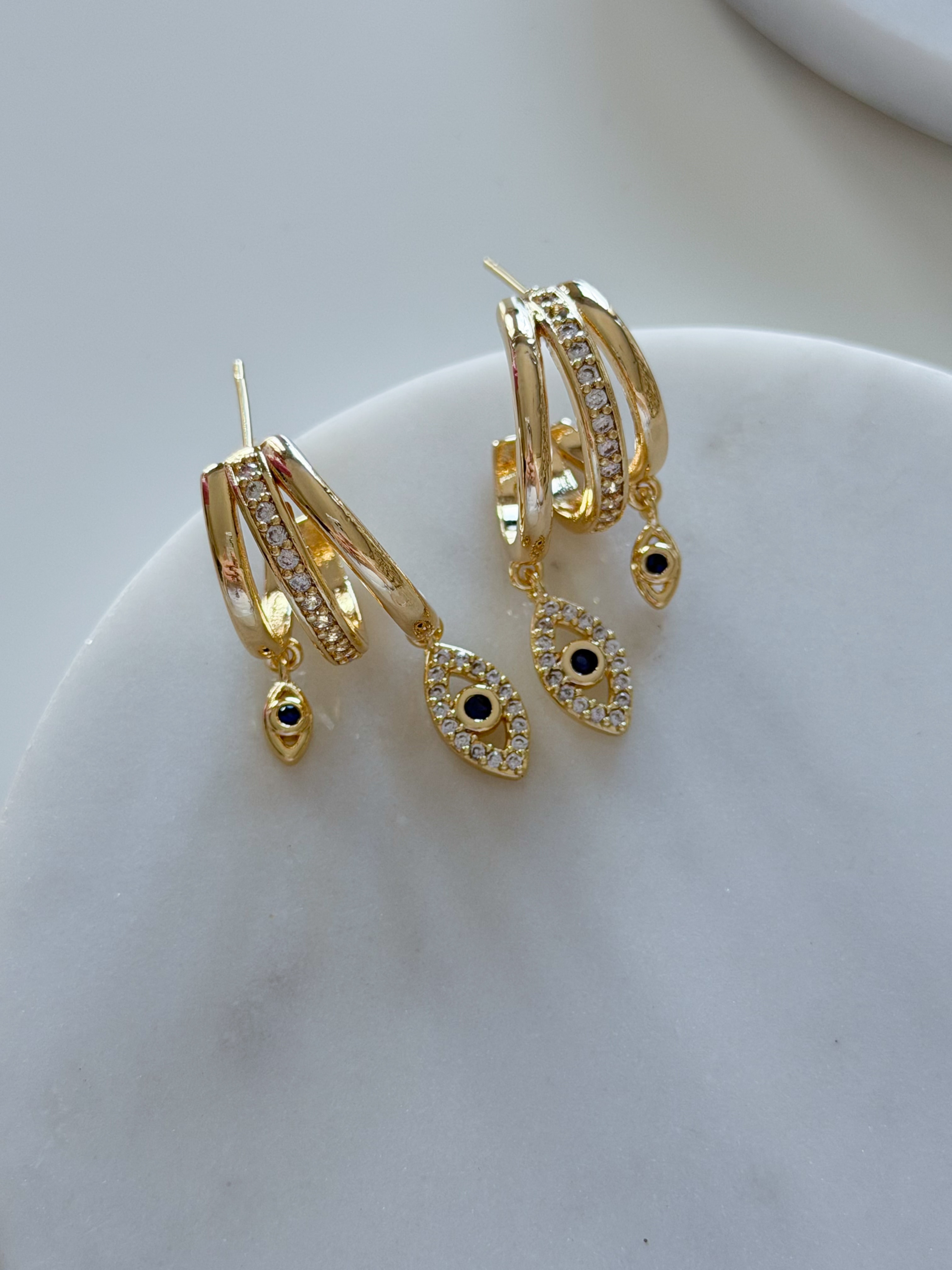 GÖZ 3LÜ GÖRÜNÜM KÜPE - GOLD