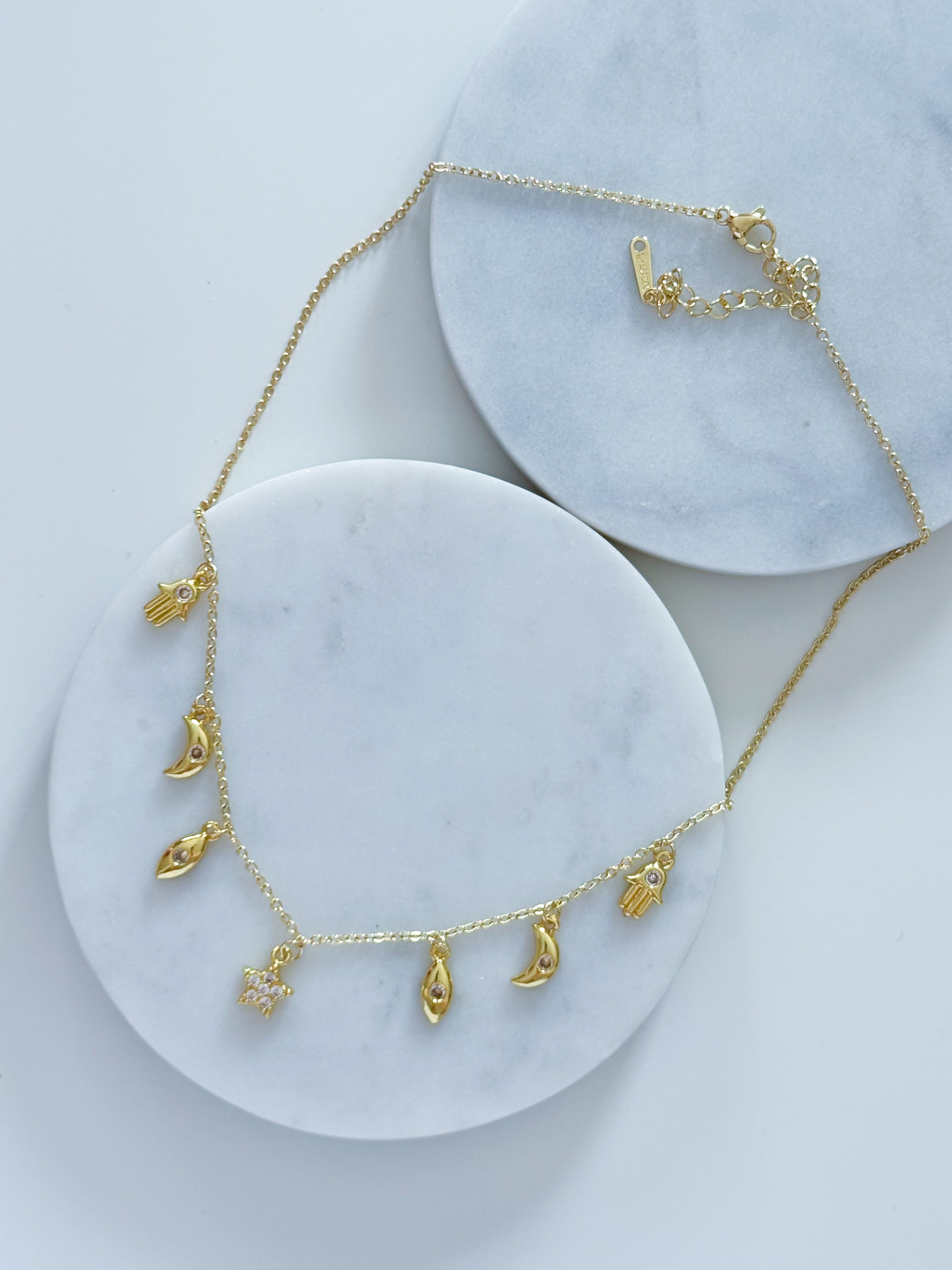 ÇELİK ŞANS CHARM KOLYE