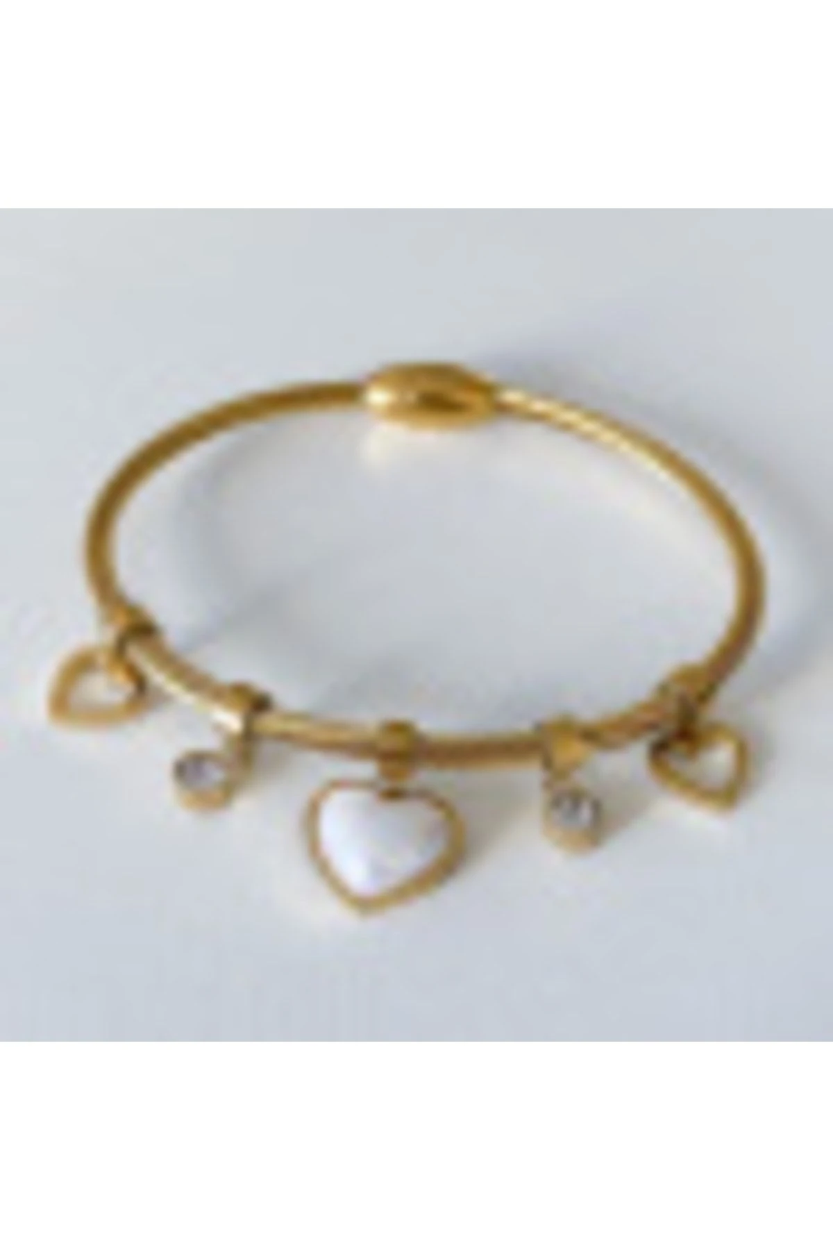 Çelik Kalp Charm Kelepçe Bilezik