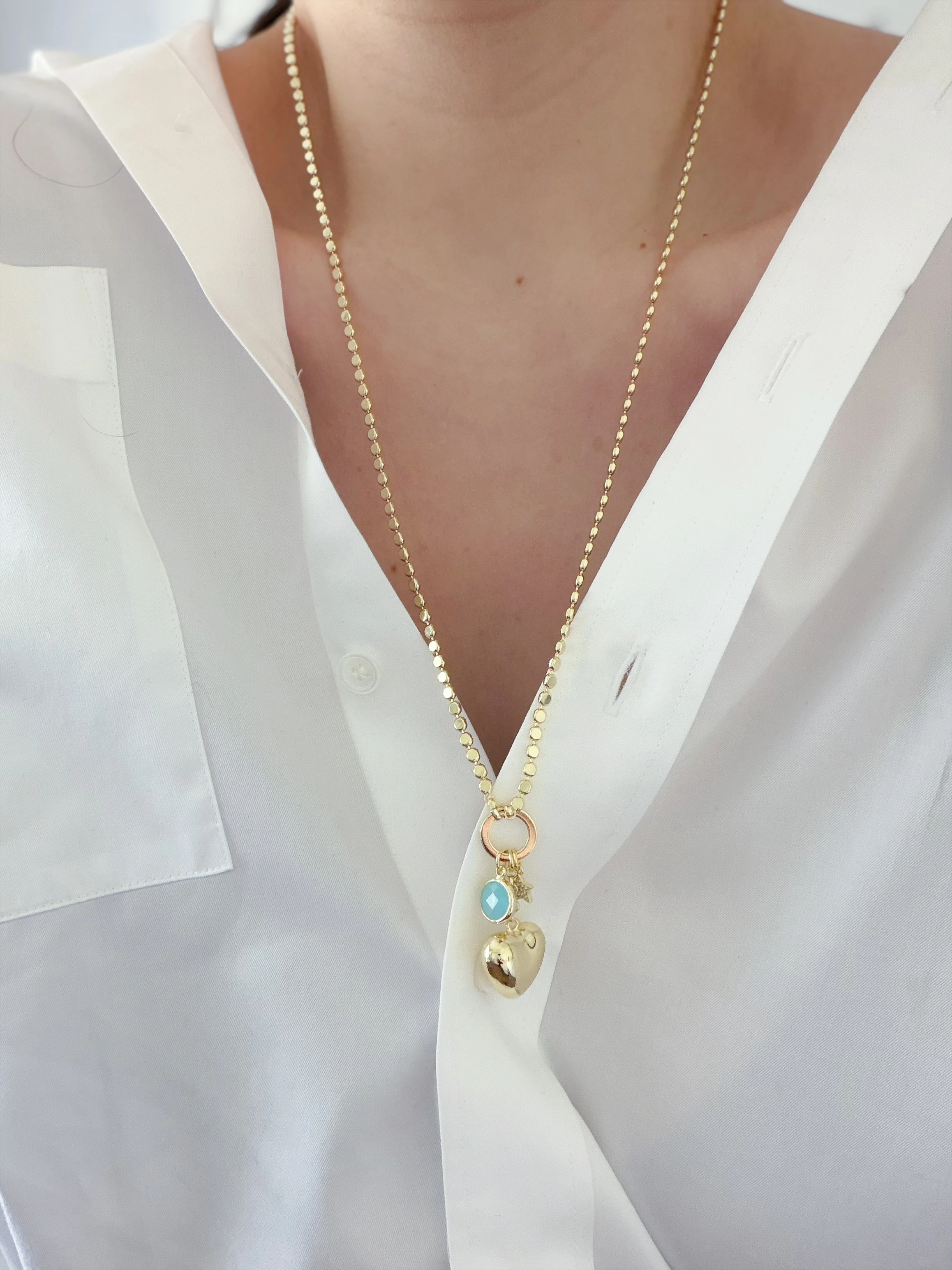 ÖZEL SERİ KALP CHARM UZUN KOLYE