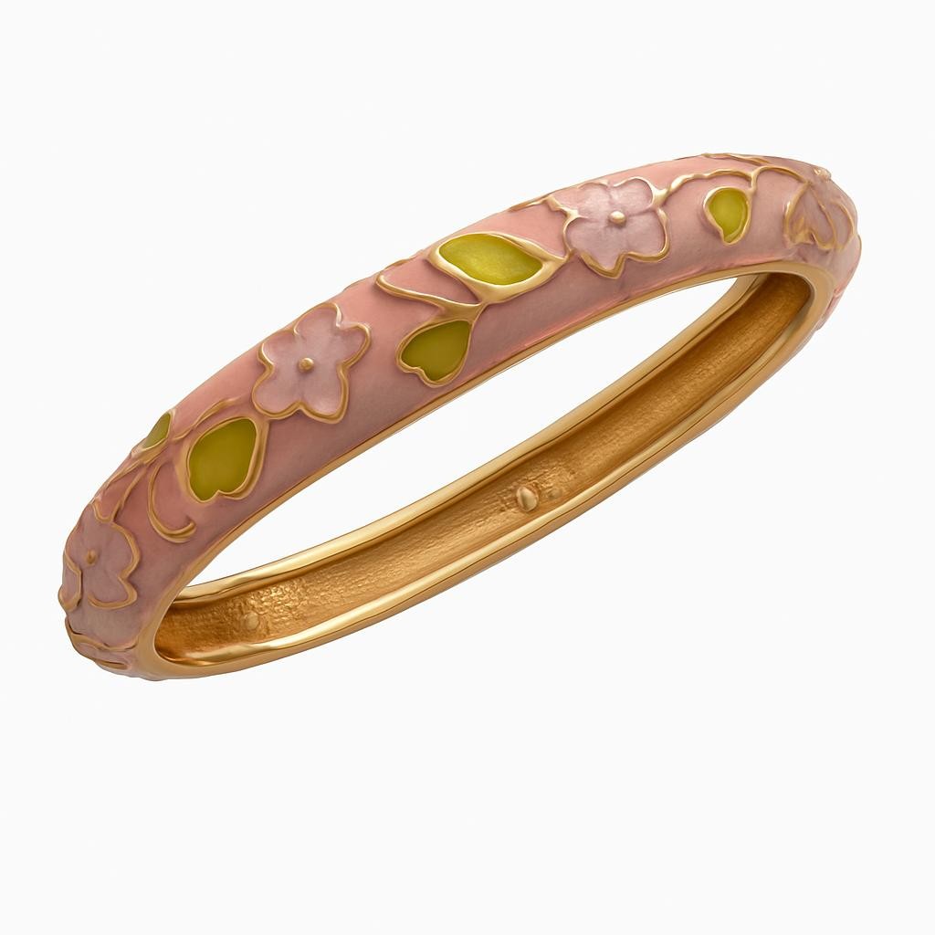 ÇELİK MİNELİ ÇİÇEKLİ BİLEZİK - pembe