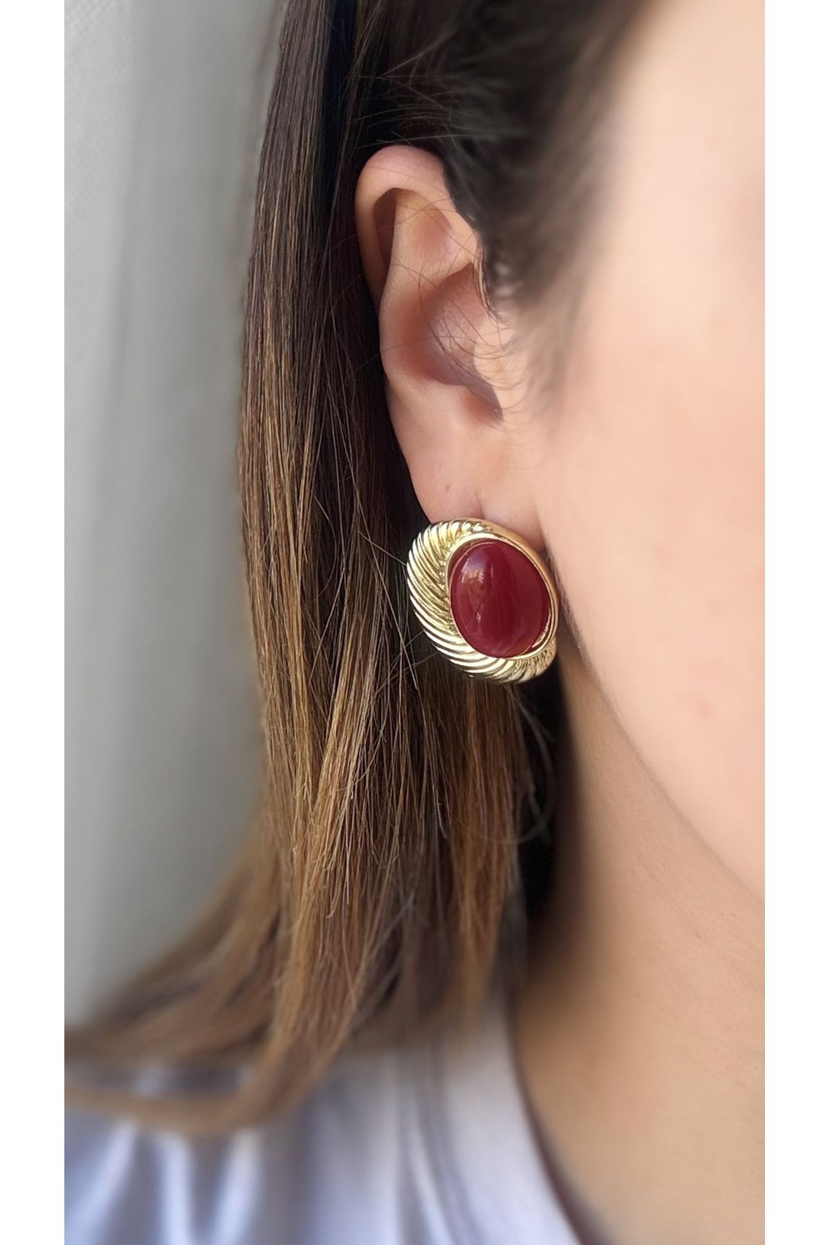ÇELİK BORDO OVAL KÜPE