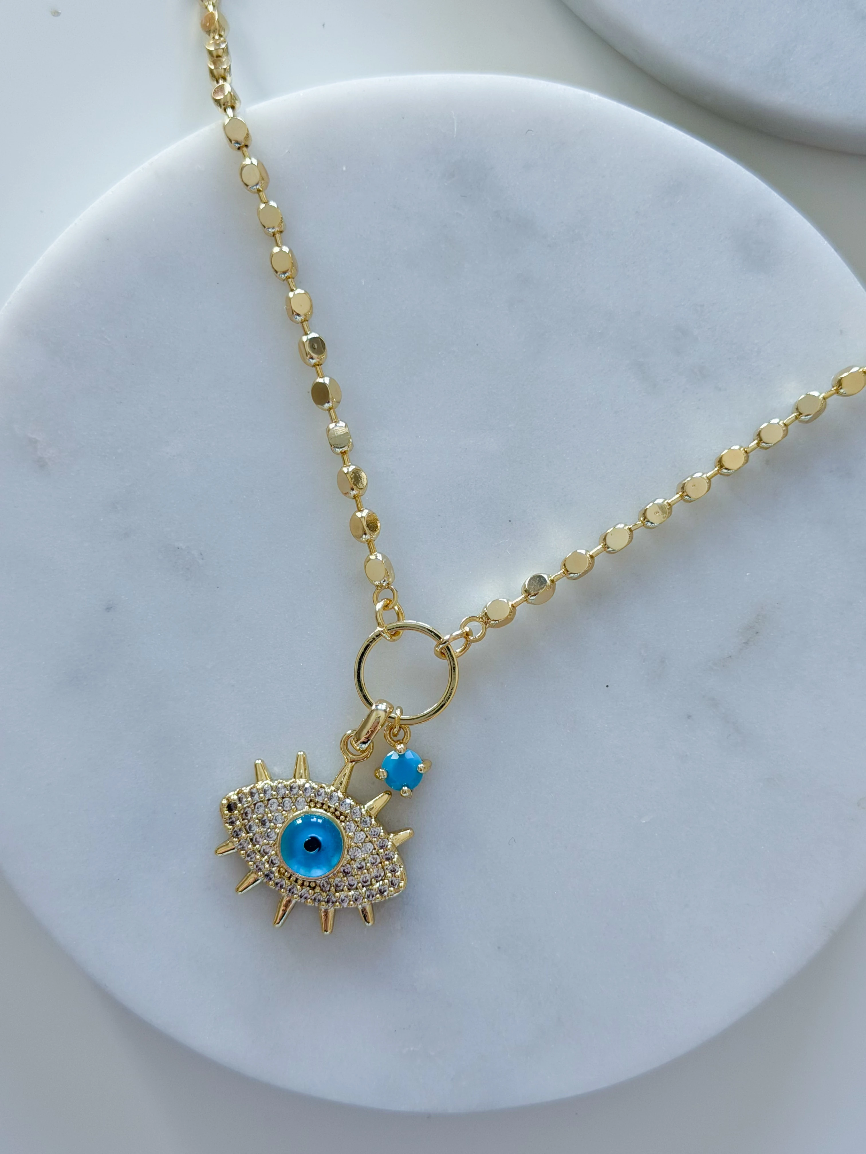 ÖZEL SERİ MAVİ BONCUKLU GÖZ KOLYE