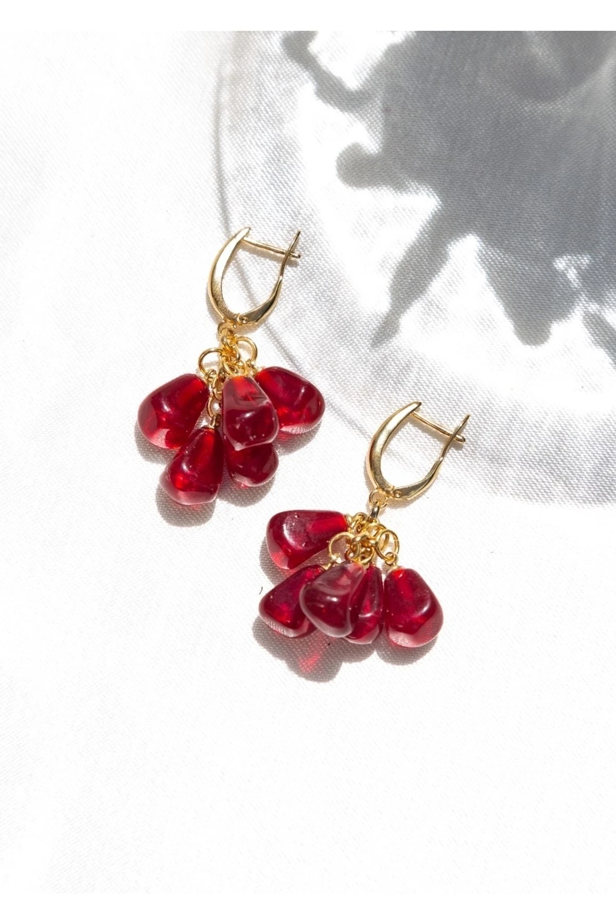 Murano Nar Tanesi Salkım Küpe