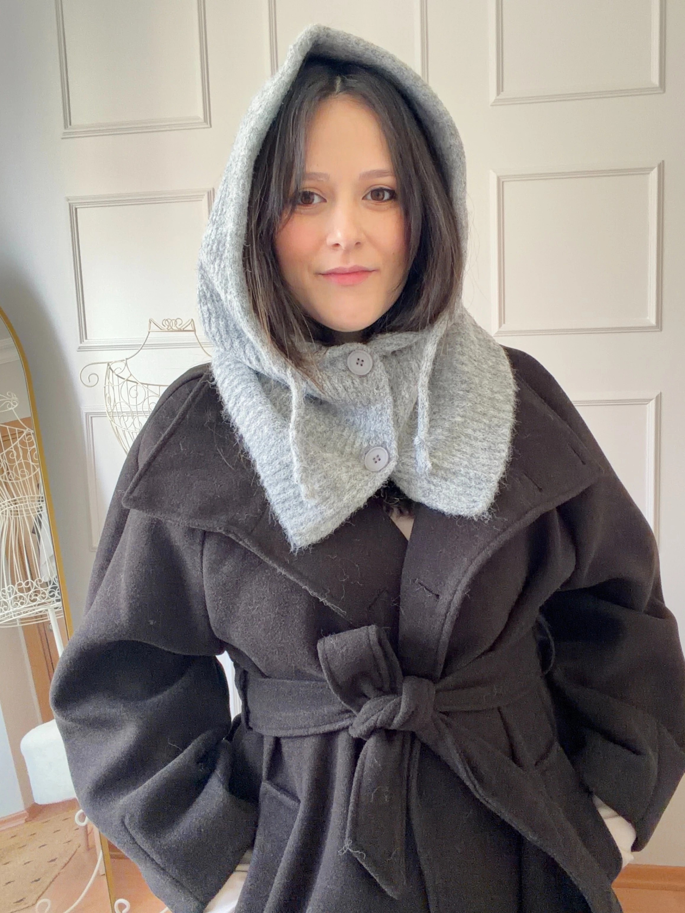 DÜĞMELİ BALACLAVA - gri