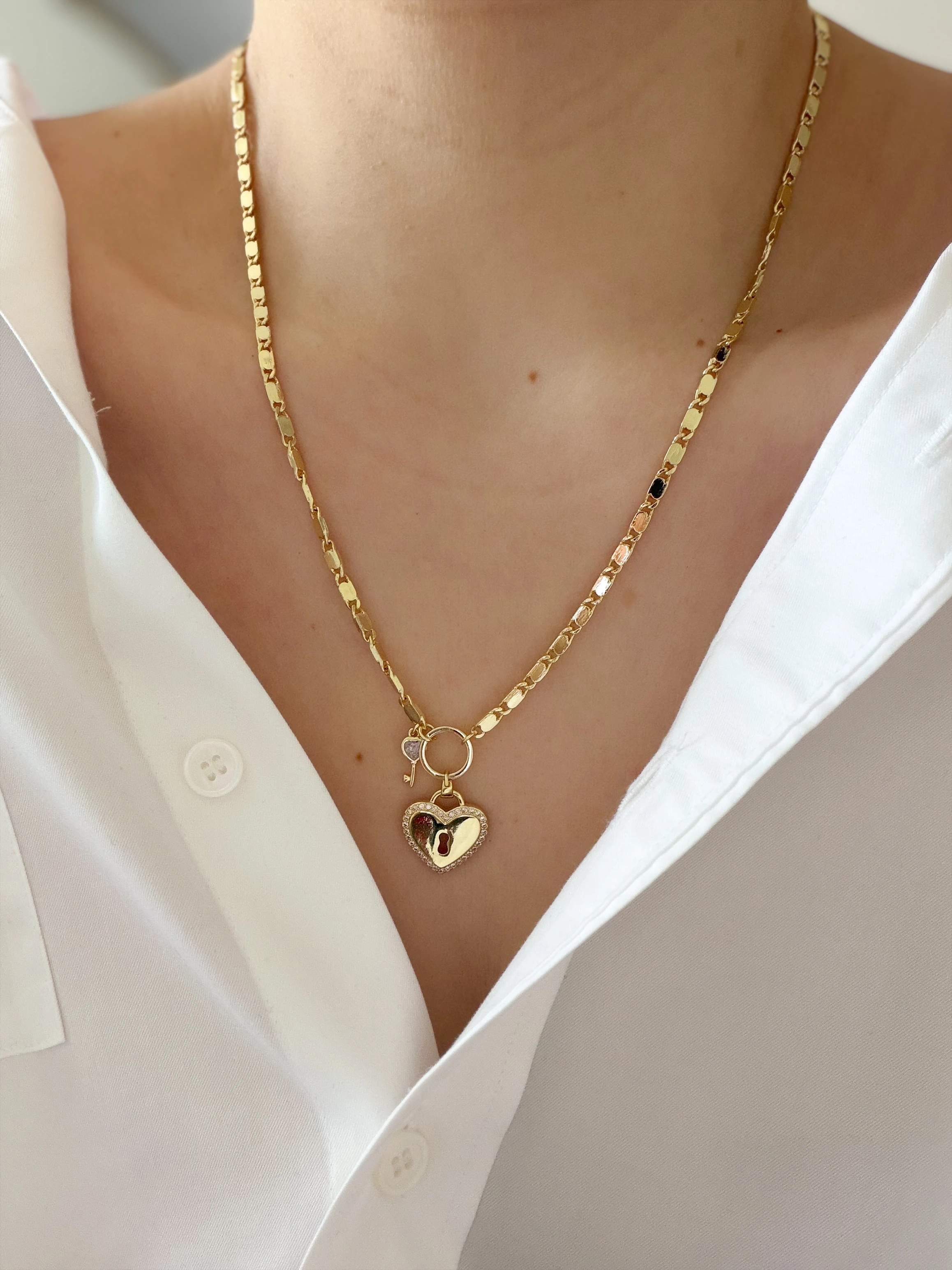 ÖZEL SERİ KALP KİLİT CHARM KOLYE