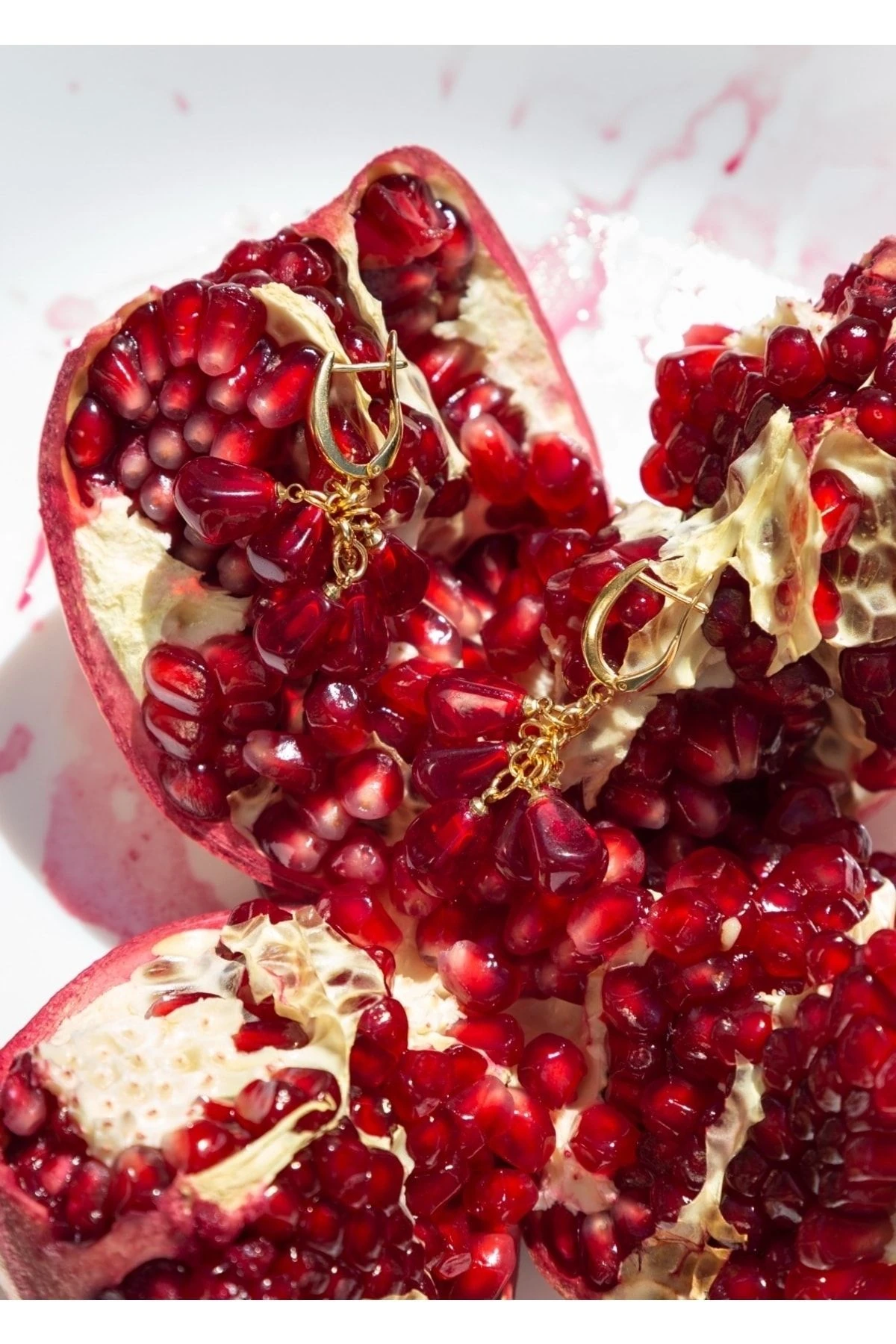 Murano Nar Tanesi Salkım Küpe