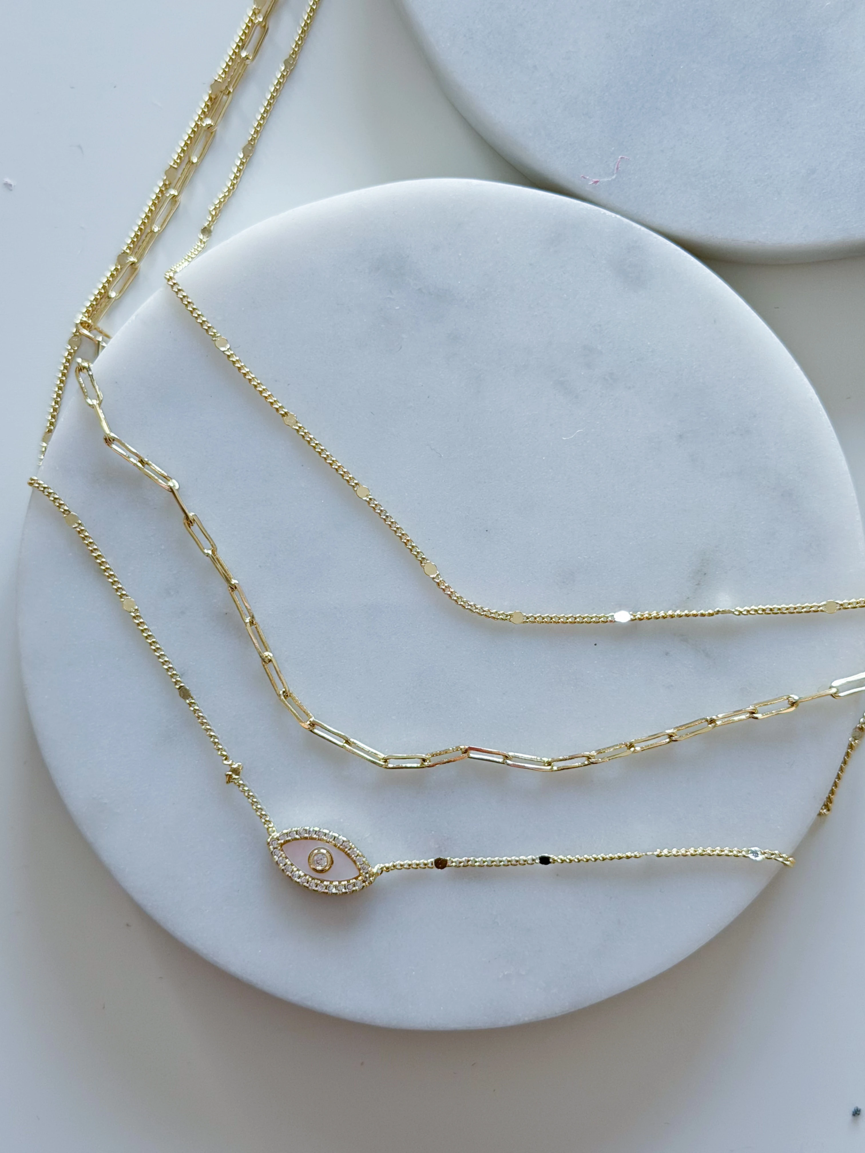 ÖZEL SERİ GÖZ 3LÜ ZİNCİR KOLYE