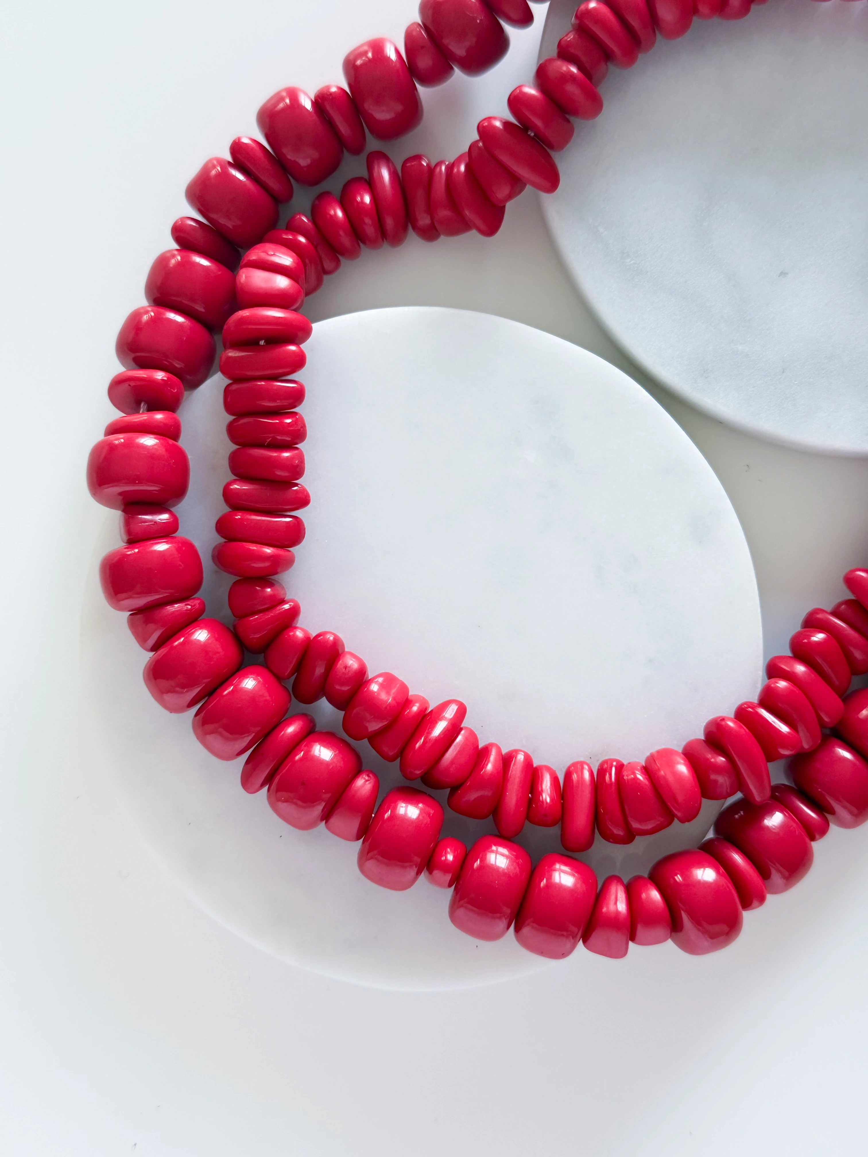 KIRMIZI BONCUK 2Lİ KOLYE