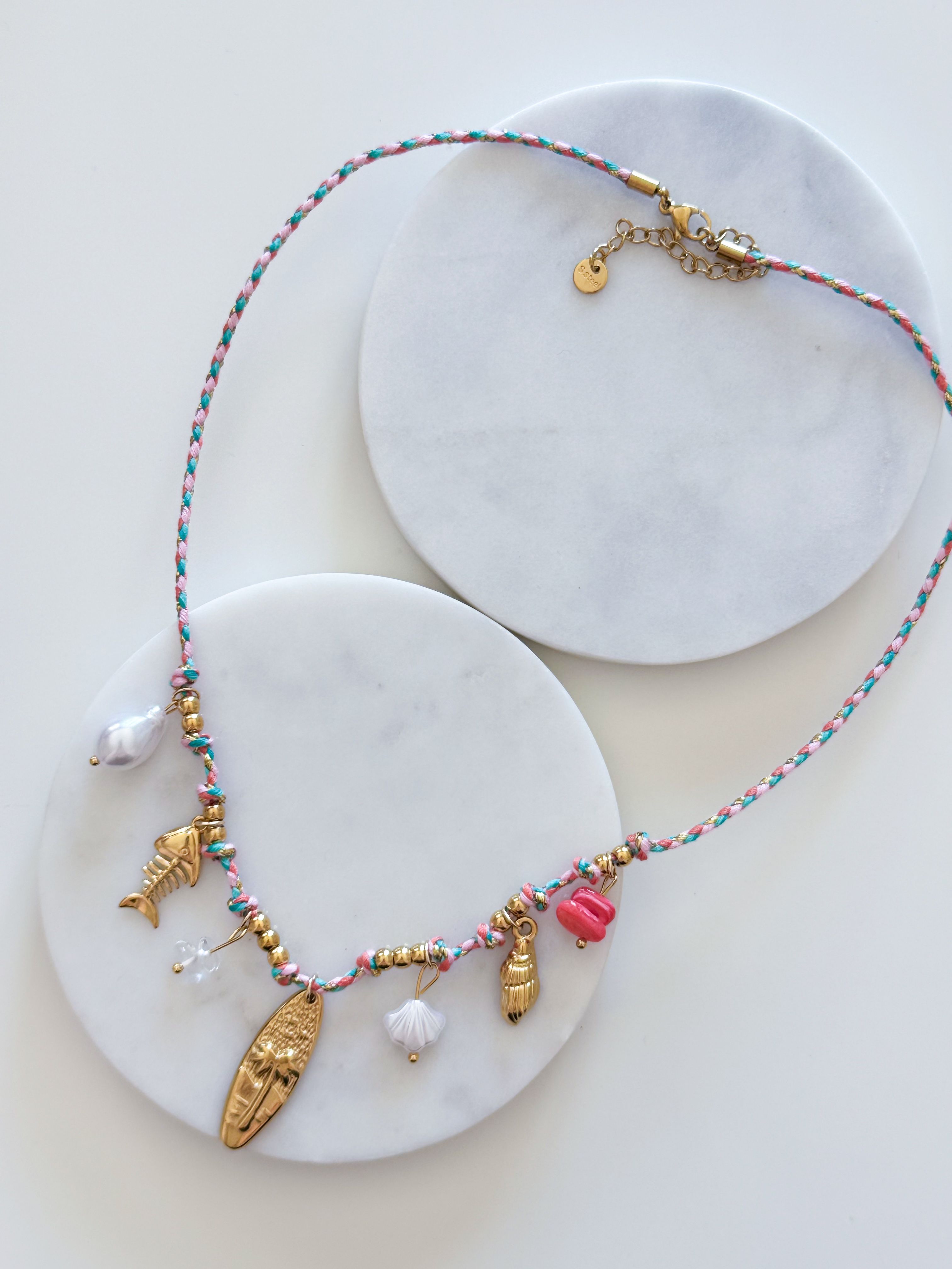ÇELİK CHARM İP KOLYE