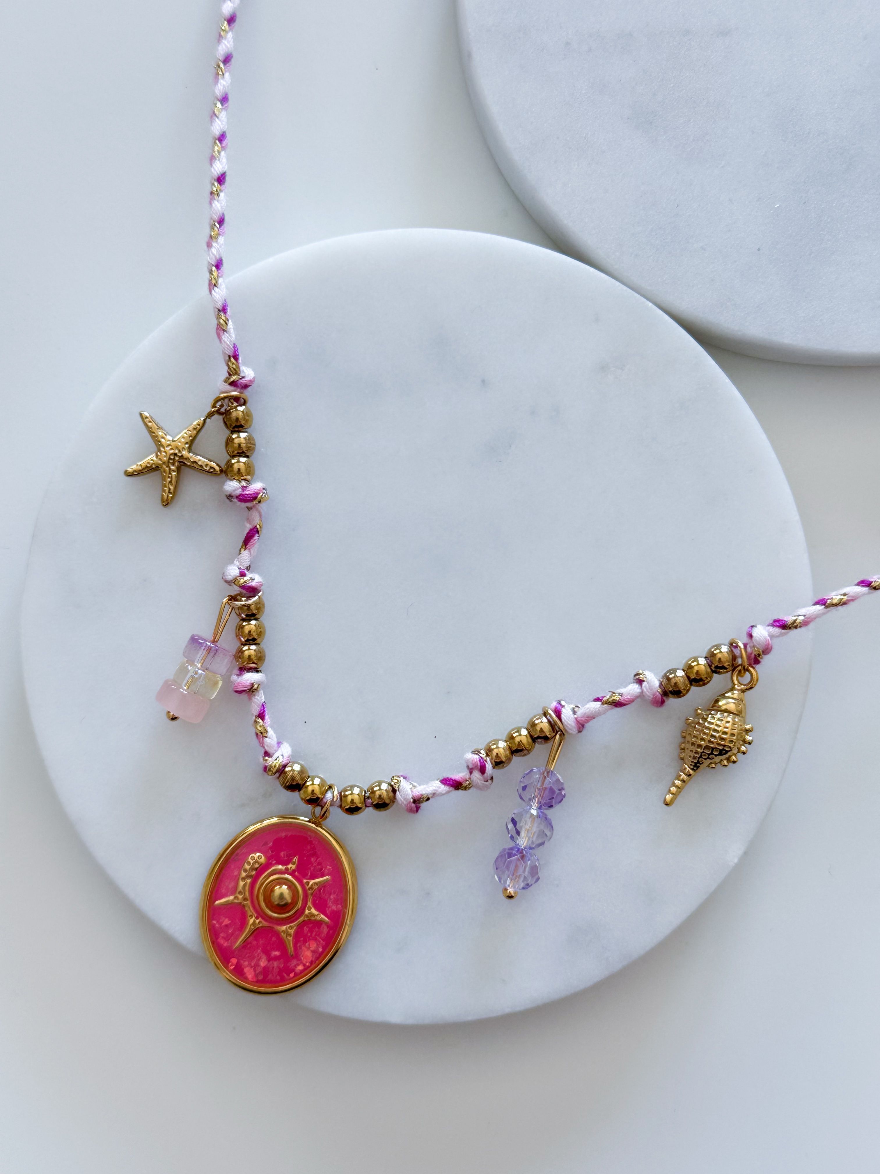 ÇELİK CHARM İP KOLYE