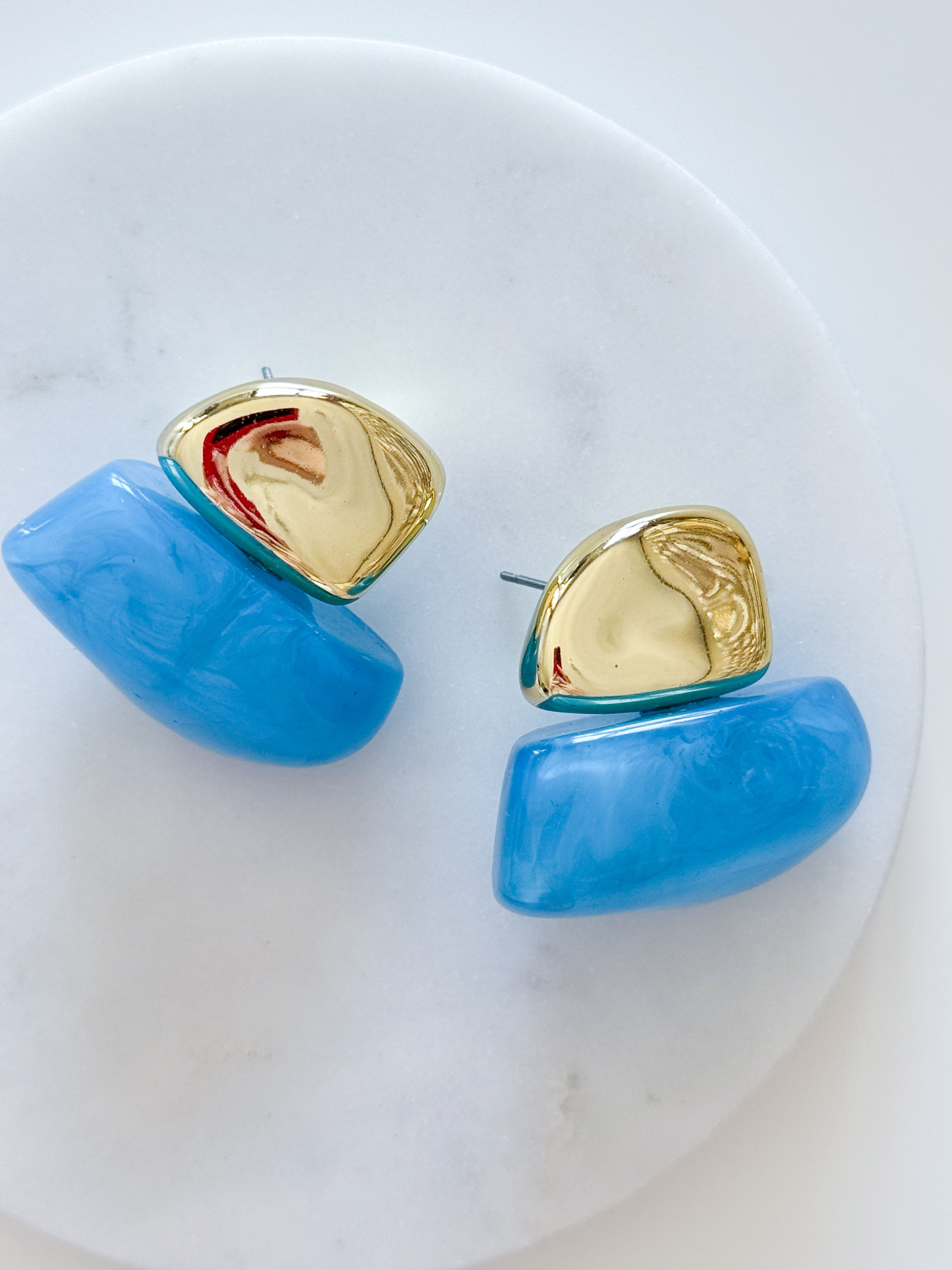 GOLD TOP KÜPE - KOYU MAVİ