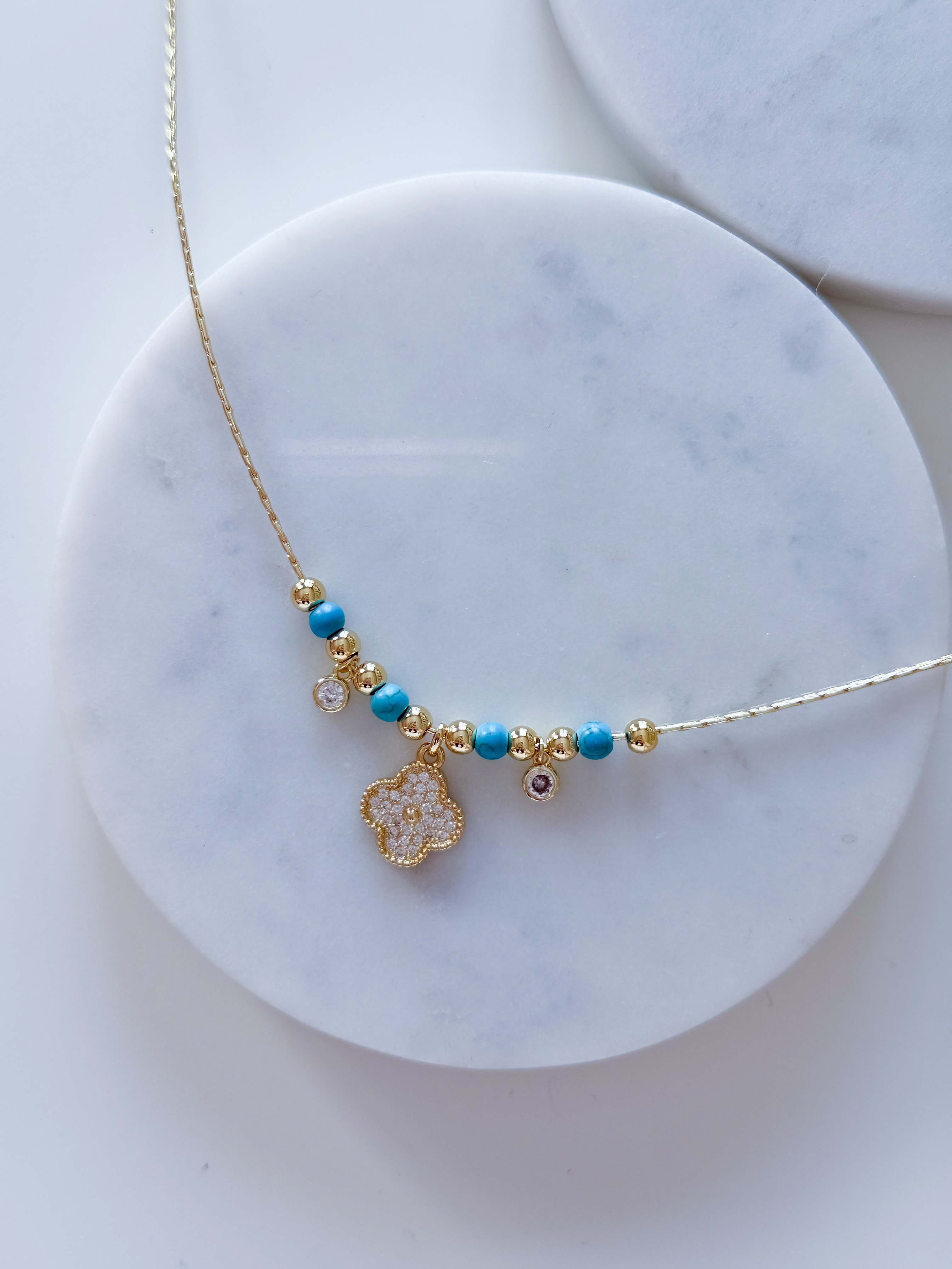 ÖZEL SERİ YONCA-TURKUAZ KOLYE