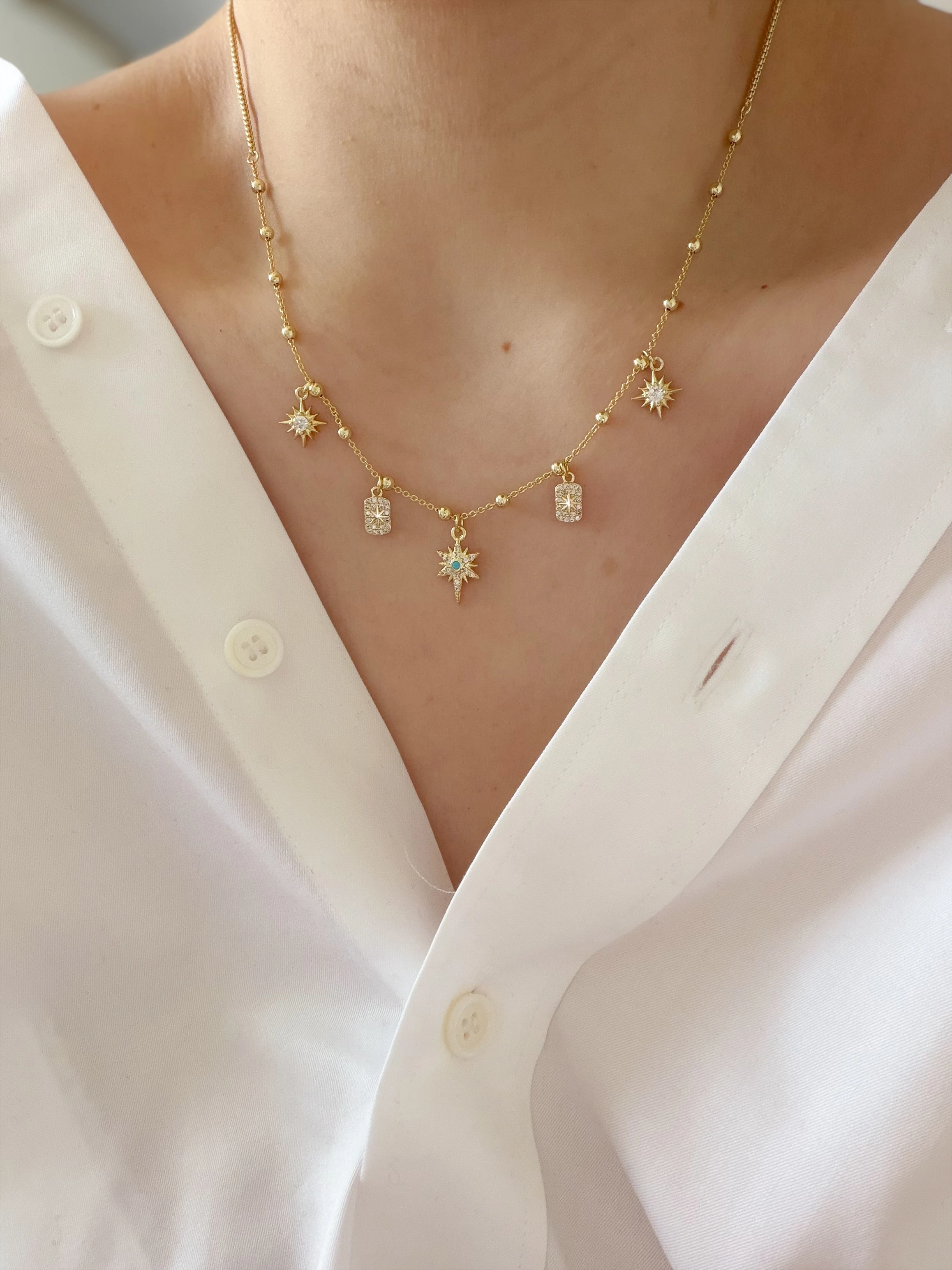 ÖZEL SERİ KUTUP YILDIZI ASANSÖRLÜ KOLYE