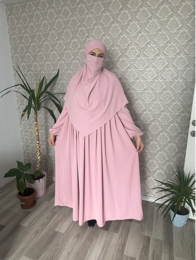 Medine İpeği Takım - Pembe