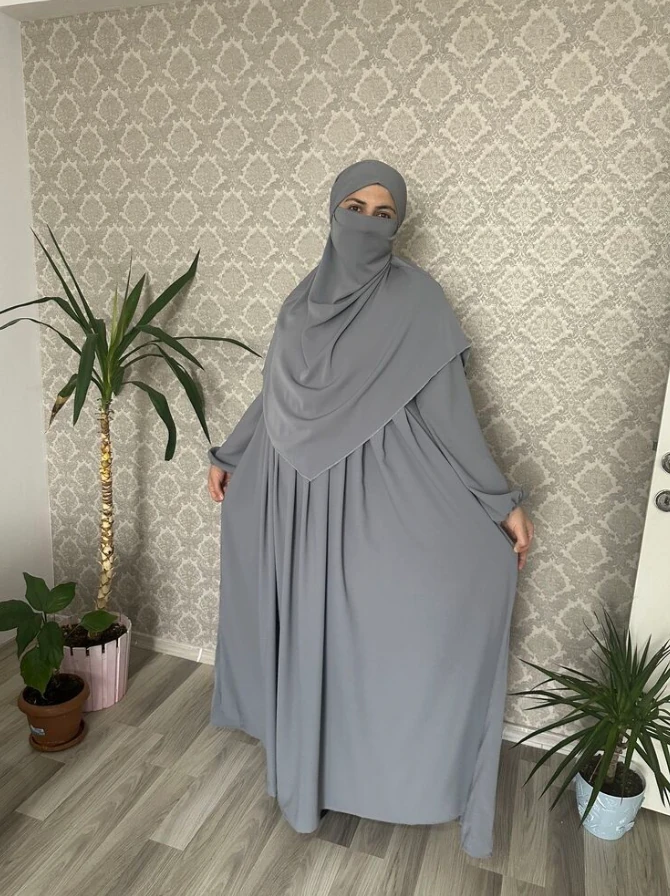 Medine İpeği Takım - Gri