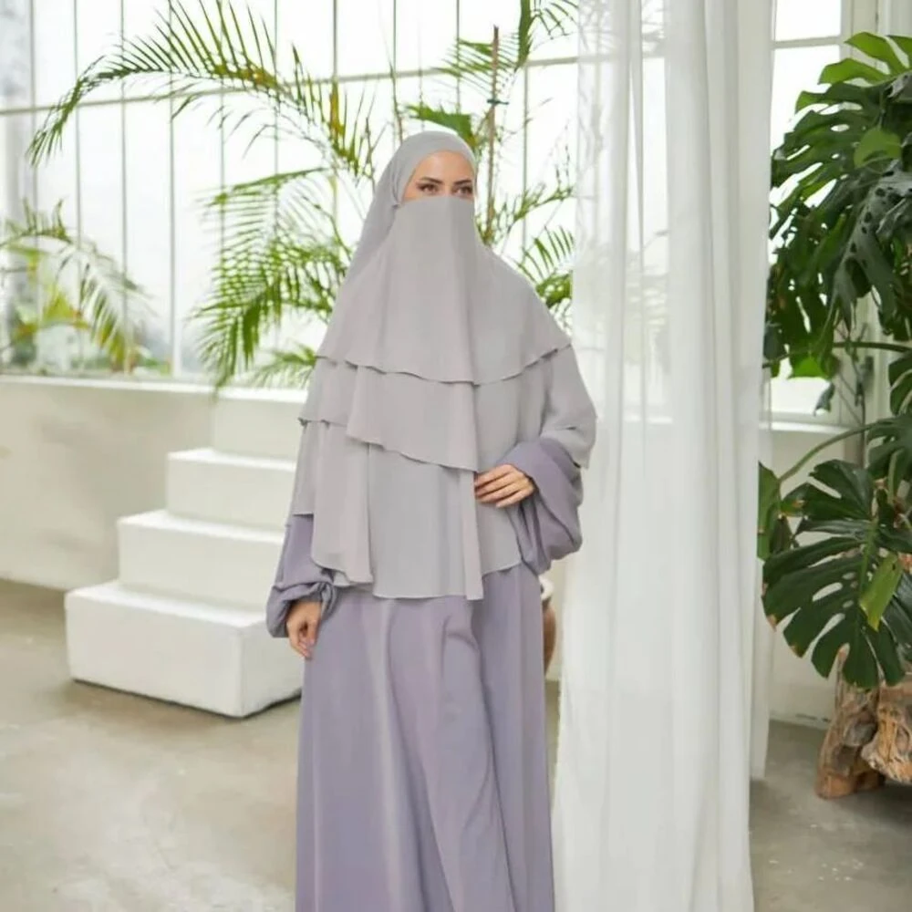 3 Katlı Şifon Sufle - Gri