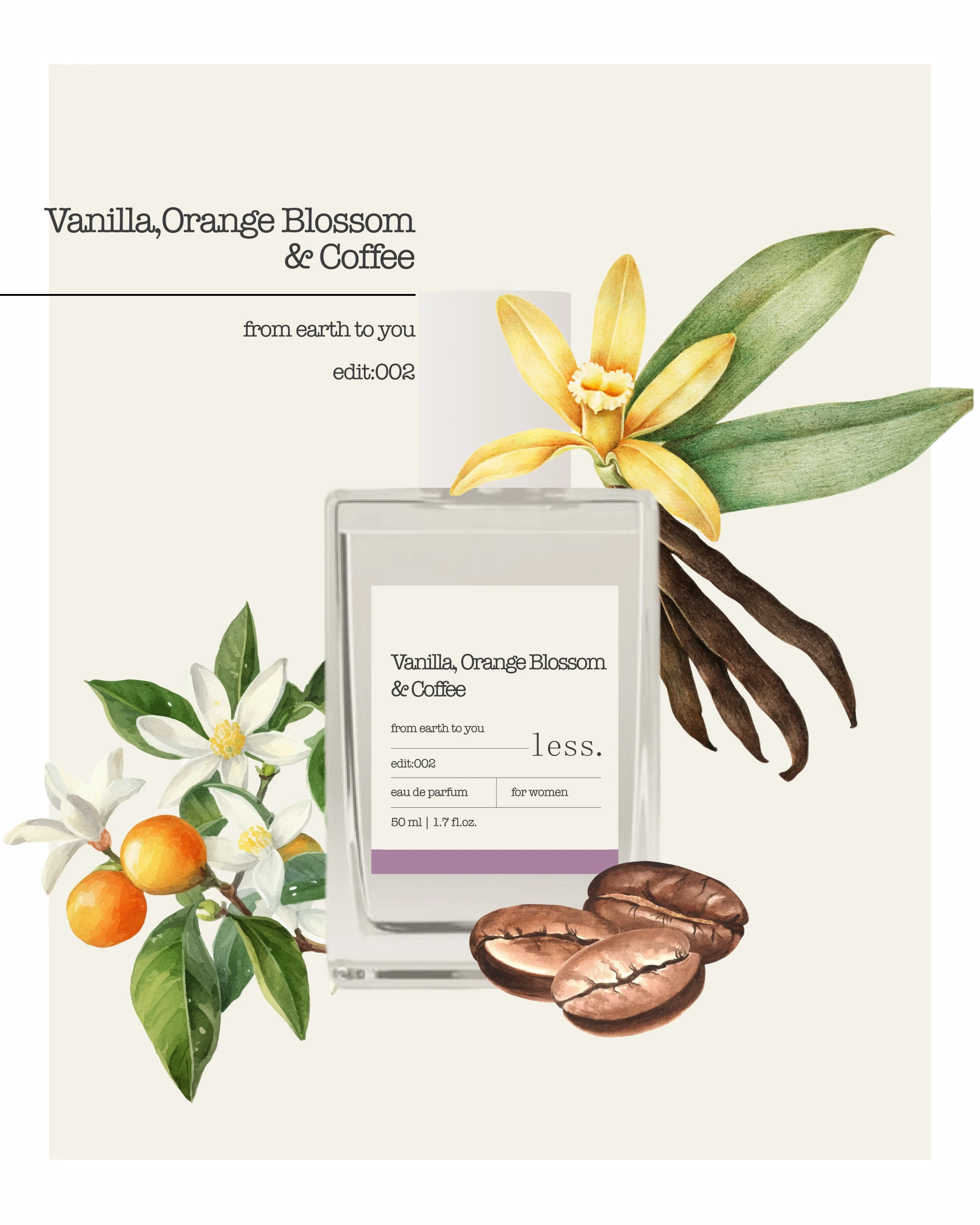 Vanilla, Orange Blossom & Coffee Edit:002 Kadın Parfüm 50ml | Eau de Parfum for Women