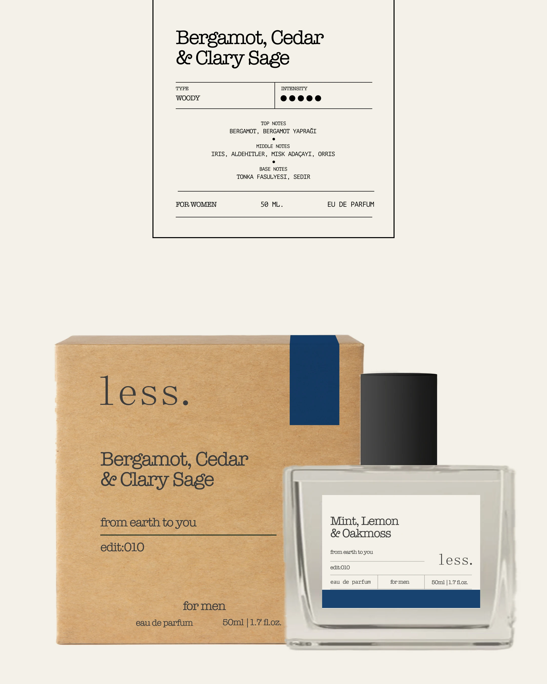 Bergamot, Cedar & Clary Sage Edit:010 Erkek Parfüm 50ml | Eau de Parfum for Men